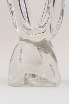 French Daum Crystal Glass Table Lamp, around 1960s ' Signed '