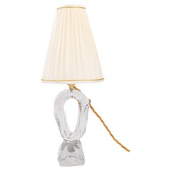 Lampe de bureau française en verre de cristal Daum, datant des années 1960 environ, signée