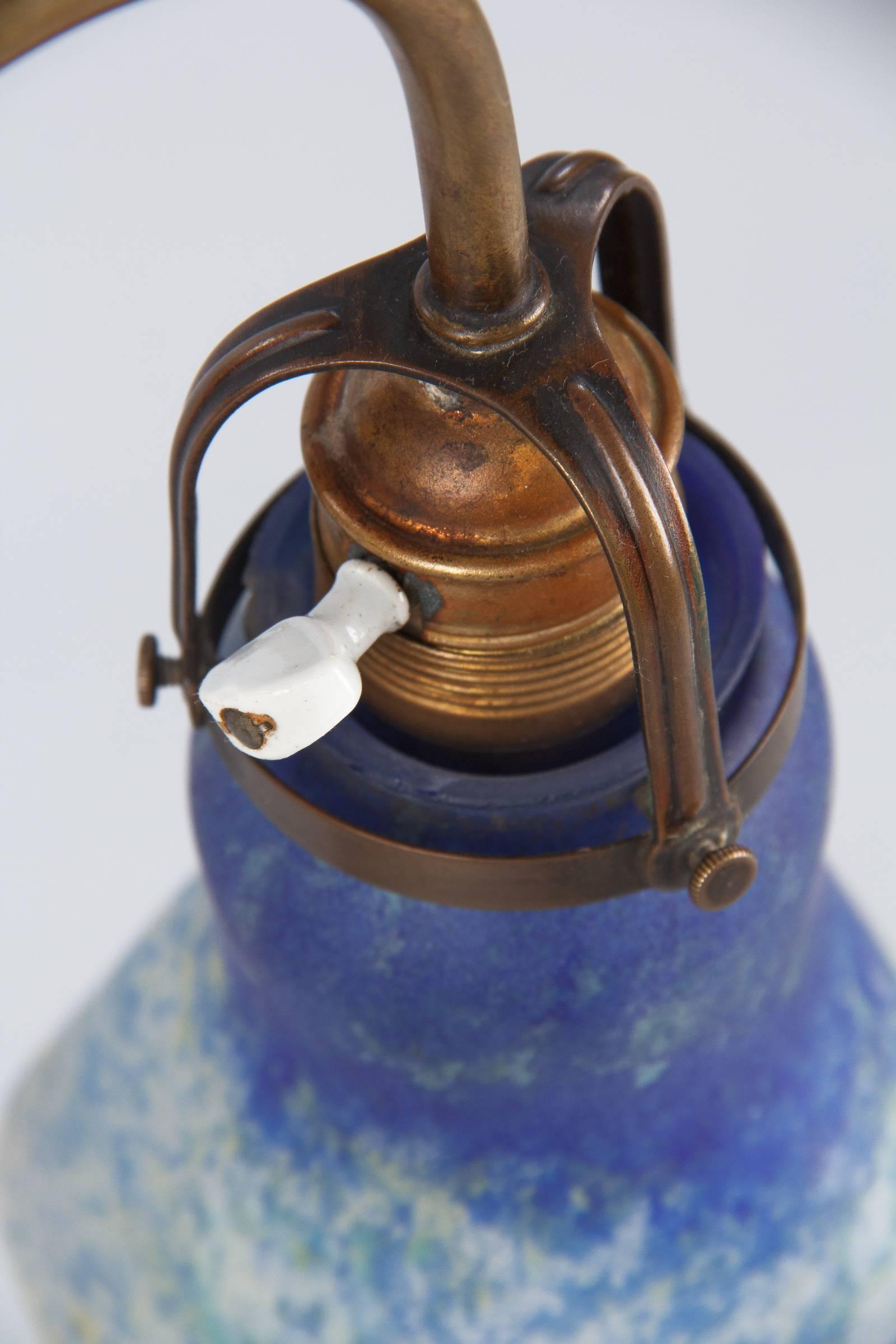 French Daum Nancy Signed Art Nouveau Glass Desk Lamp, 1900s 5