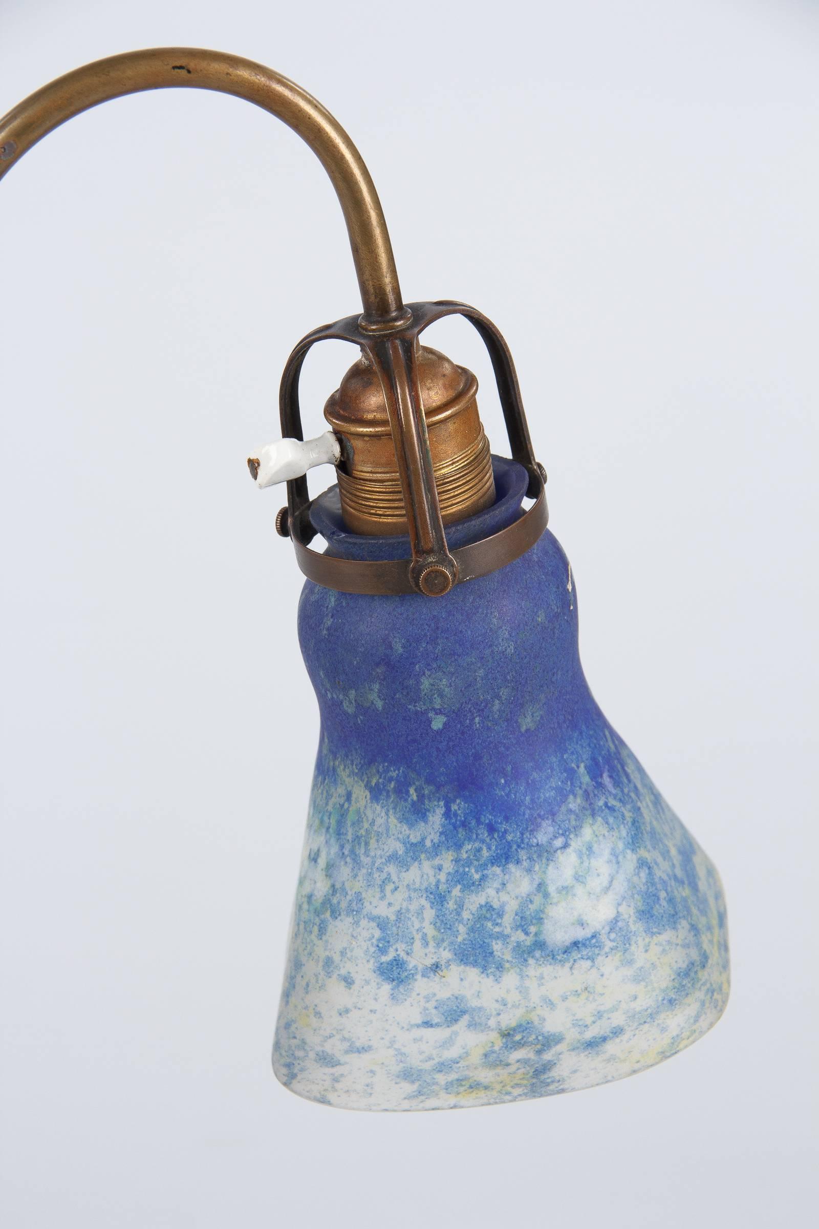 French Daum Nancy Signed Art Nouveau Glass Desk Lamp, 1900s 6