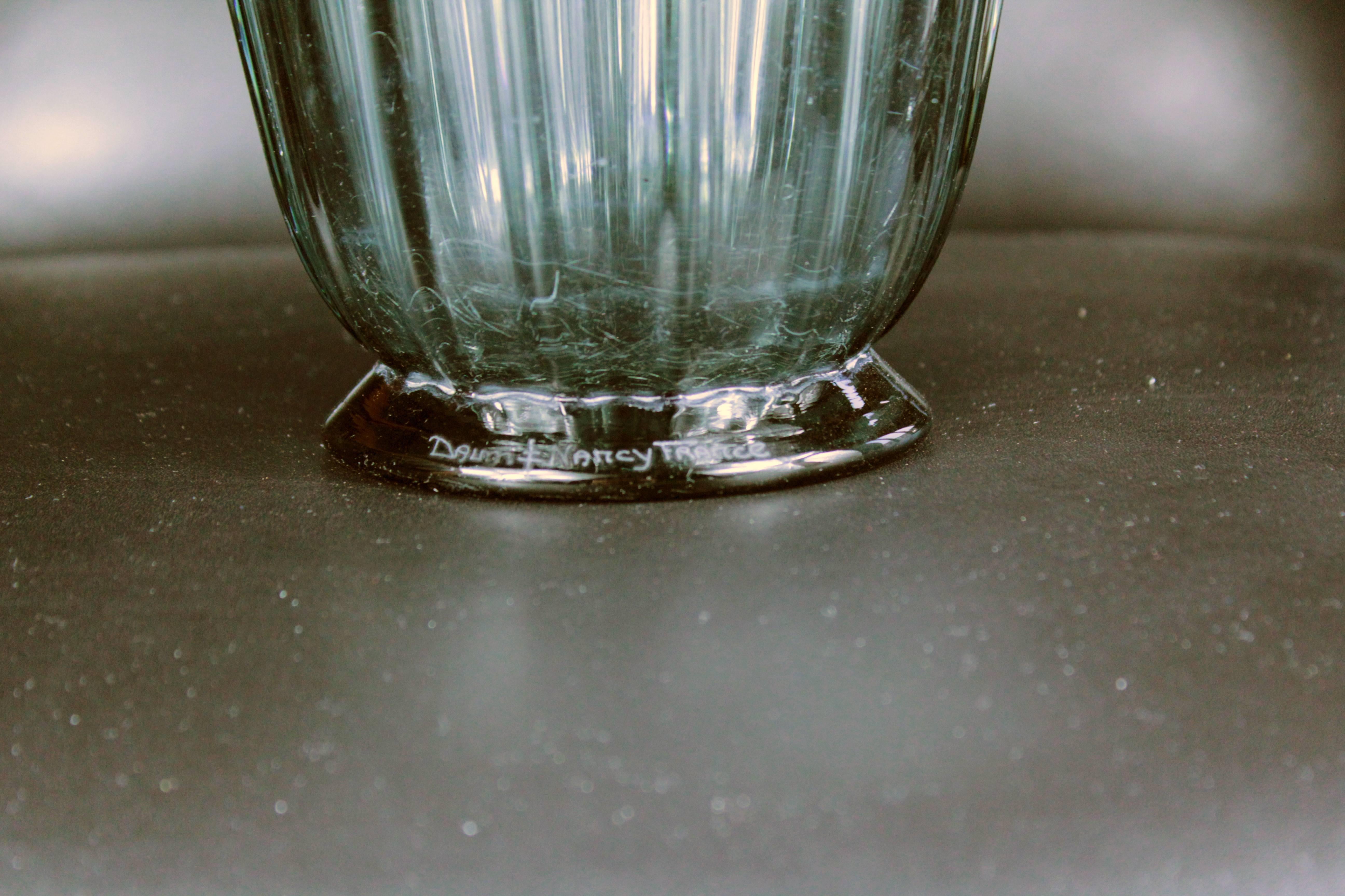 French Daum Nancy Smoked Glass Vase Art Deco, 1930s For Sale 3