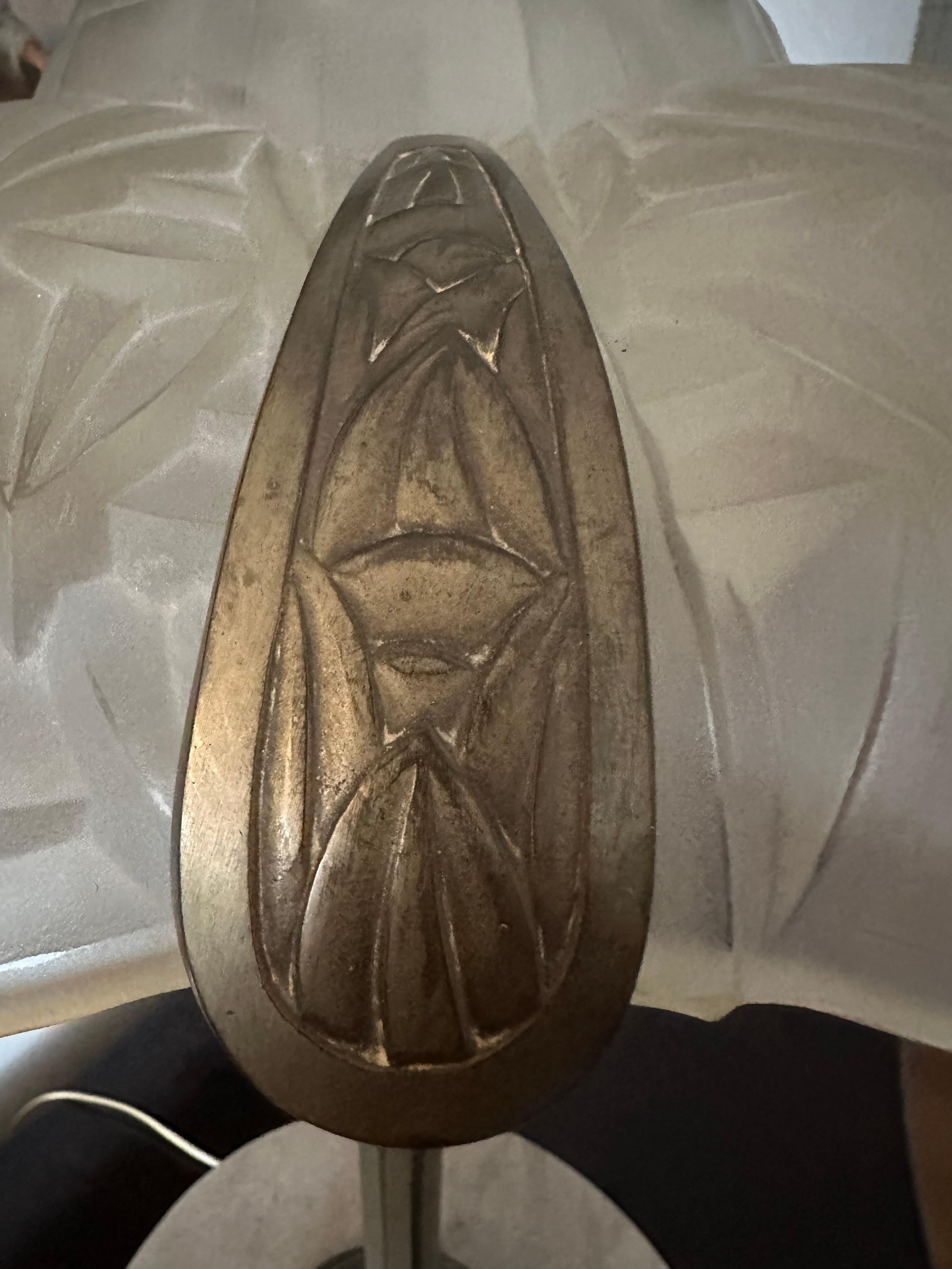 Milieu du XXe siècle Lampe de table française David Gueron Degue (1892-1950), Circa 1930 en vente