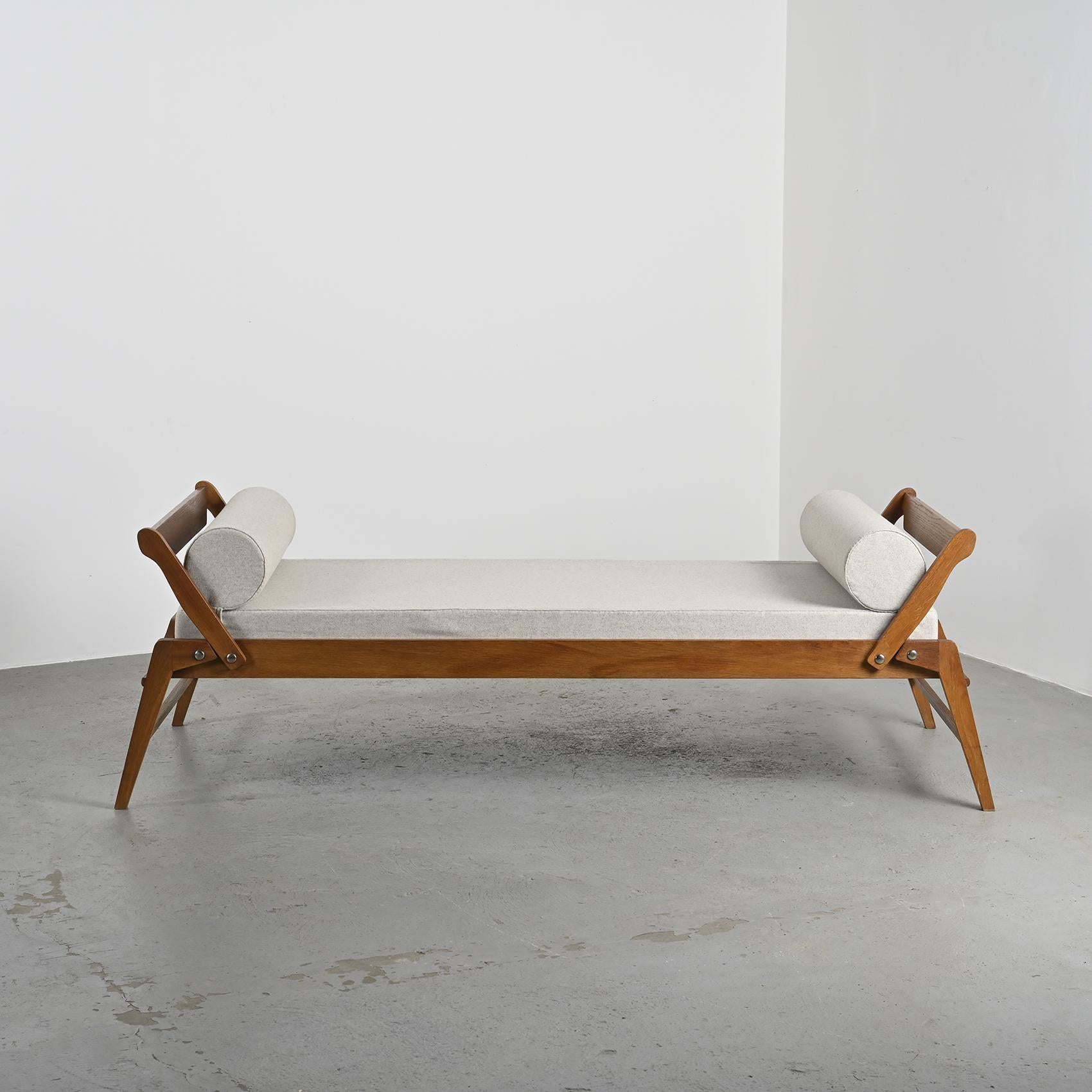 Mid-Century Modern French Daybed by René Jean Caillette for Charron circa 1952 For Sale