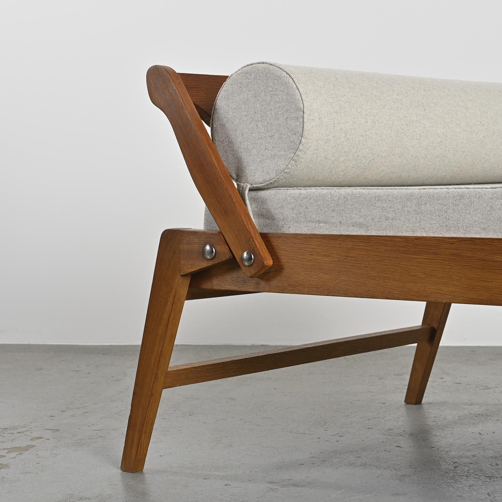 Ash French Daybed by René Jean Caillette for Charron circa 1952 For Sale