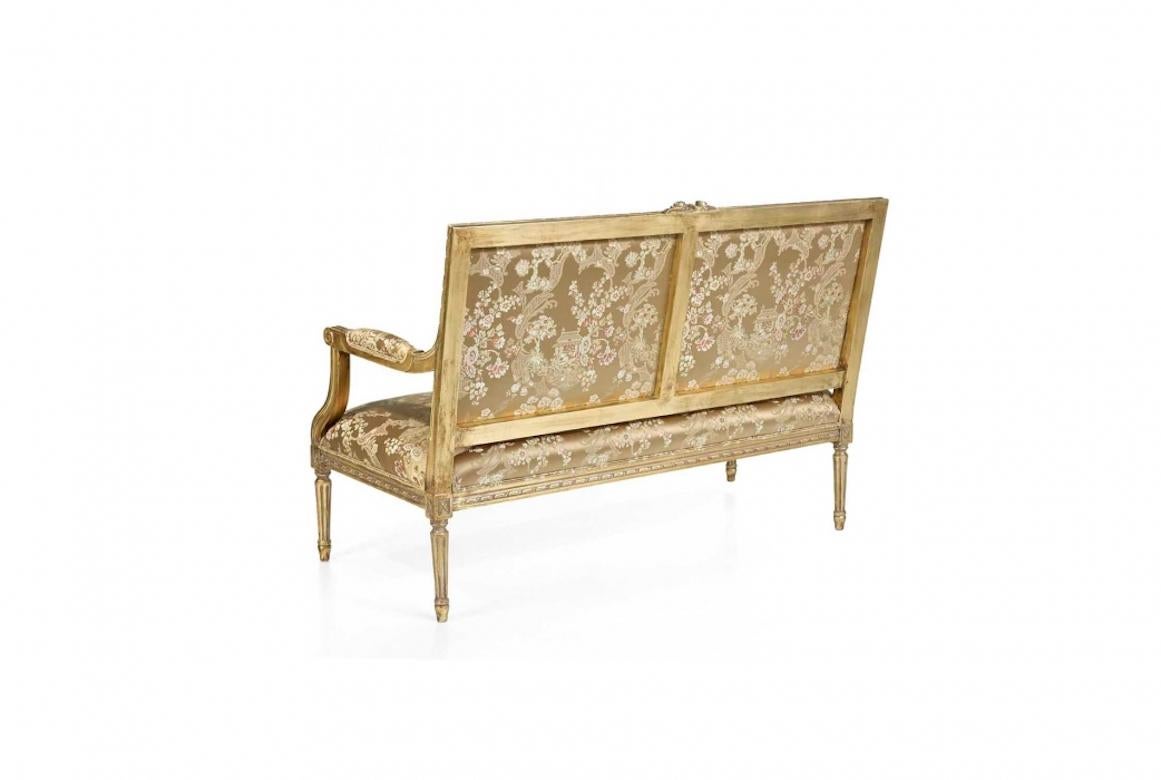 Wood French Deauville Louis XVI Sofa, 20th Century For Sale