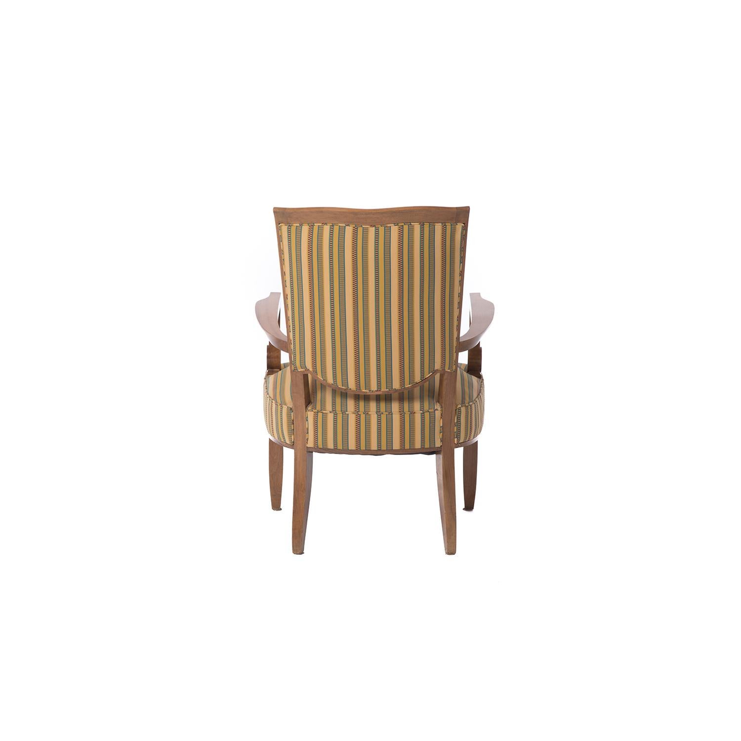 French Deco Armchair in Cuban Mahogany by Jules Leleu In Good Condition For Sale In Minneapolis, MN