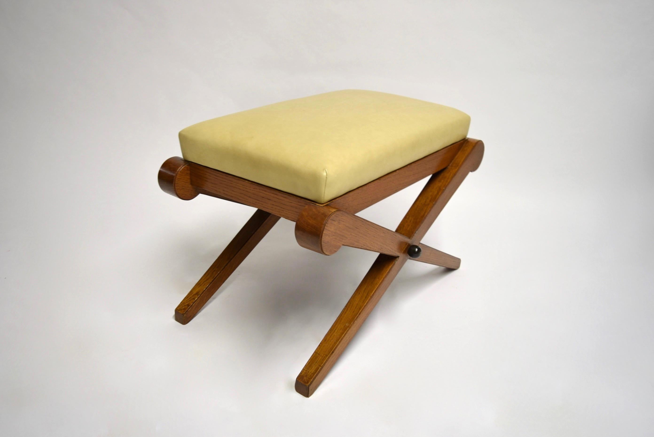 French Deco Bench / Footstool, circa 1930 Made in France For Sale 2