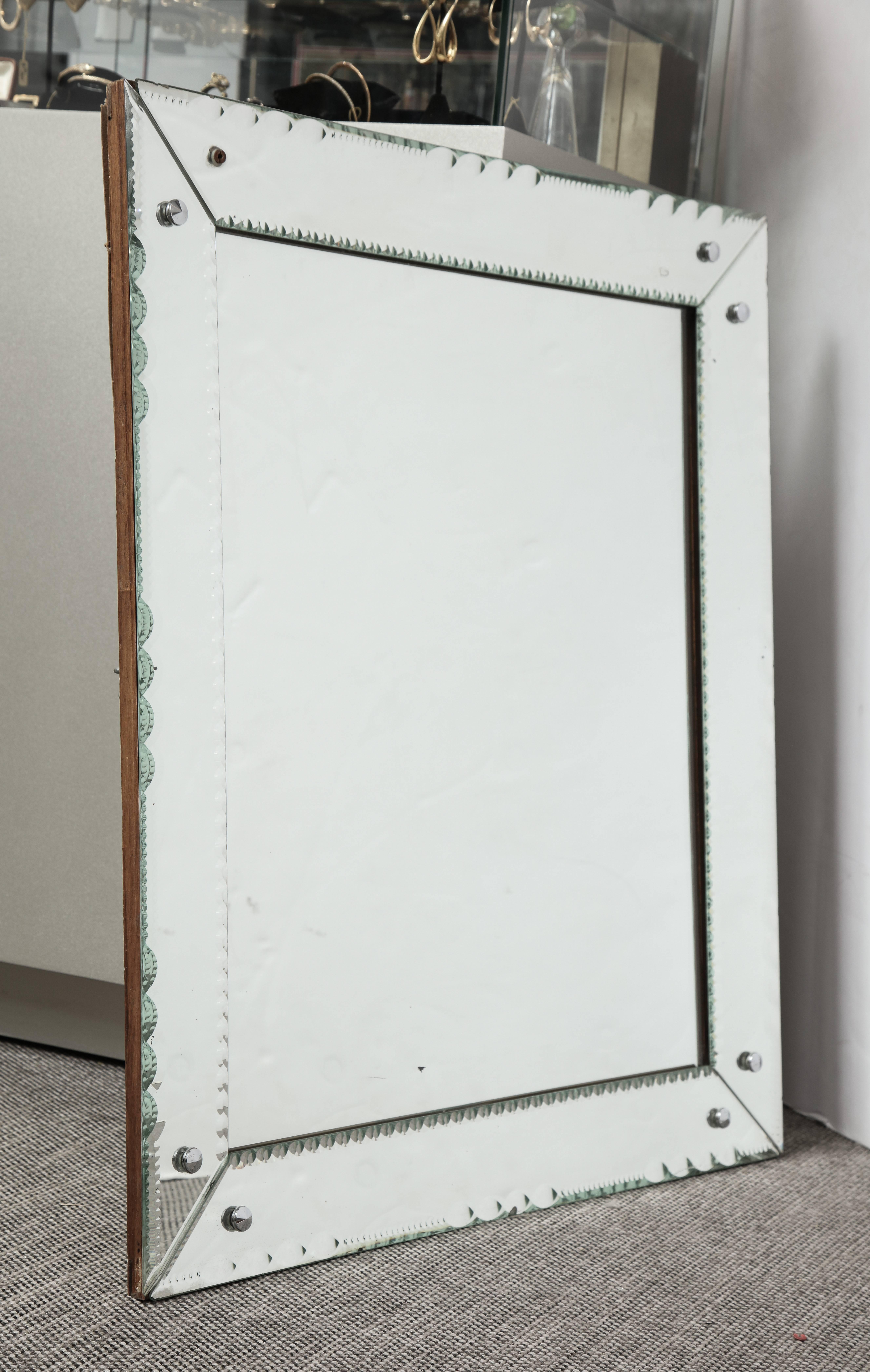 French Deco Beveled Mirror 1