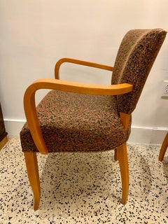 French Deco Bridge/ Side-Chairs with Arms, Pair