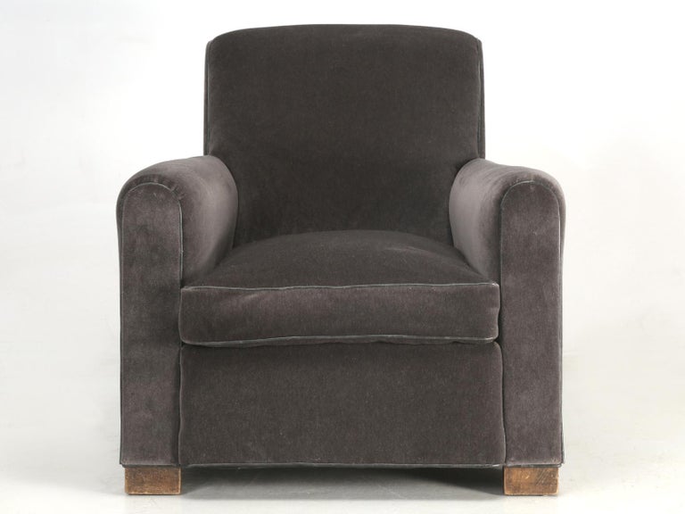 French Deco Club Chair Restored In Mohair For Sale At 1stdibs