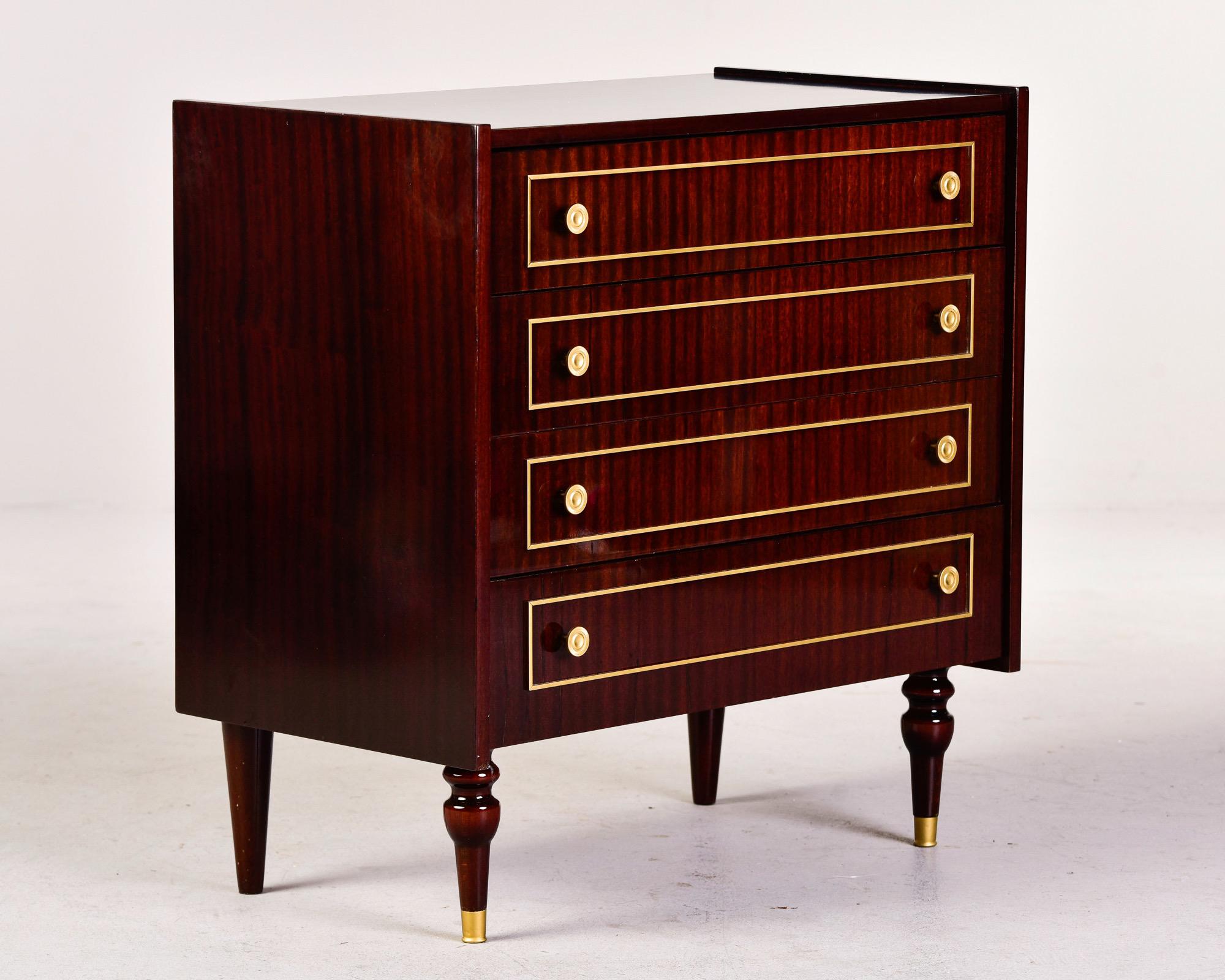 French Deco Era Four Drawer Mahogany Chest For Sale 4