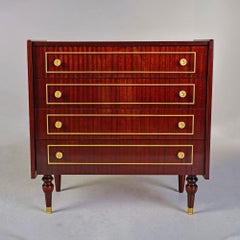 French Deco Era Four Drawer Mahogany Chest