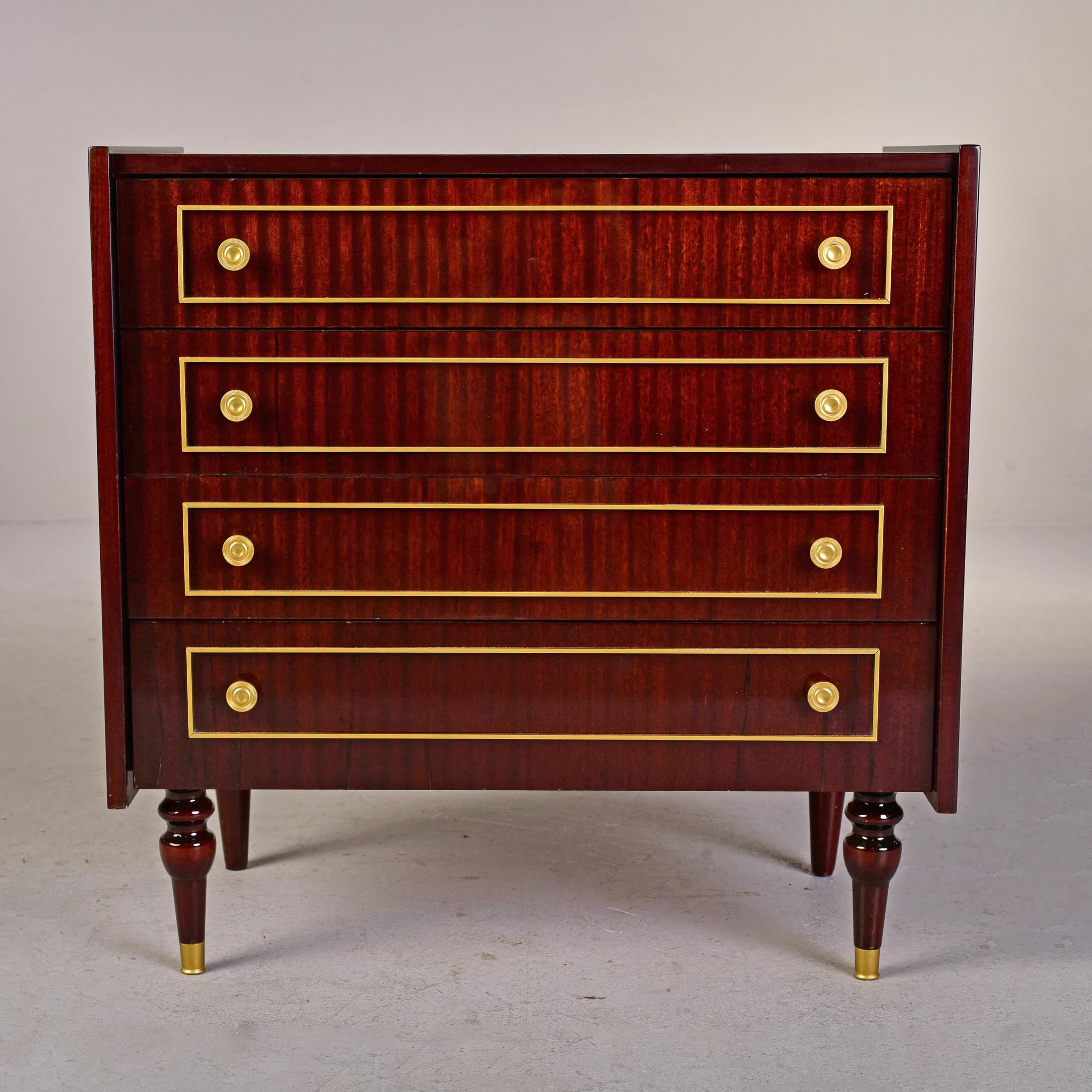 Art Deco French Deco Era Four Drawer Mahogany Chest For Sale