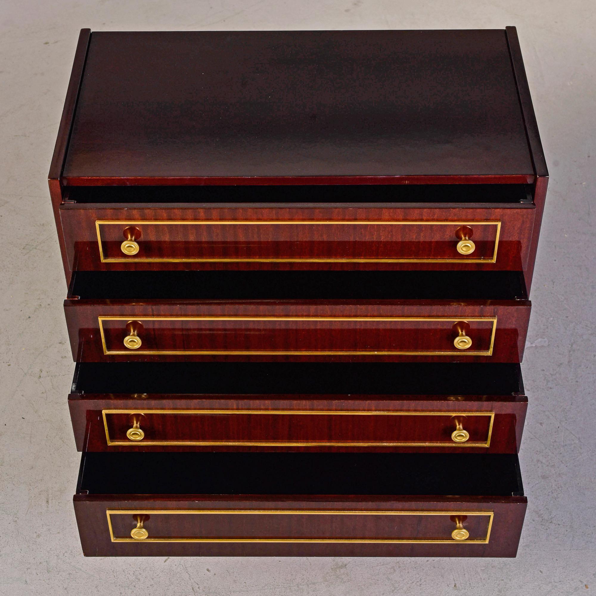 French Deco Era Four Drawer Mahogany Chest In Good Condition For Sale In Troy, MI