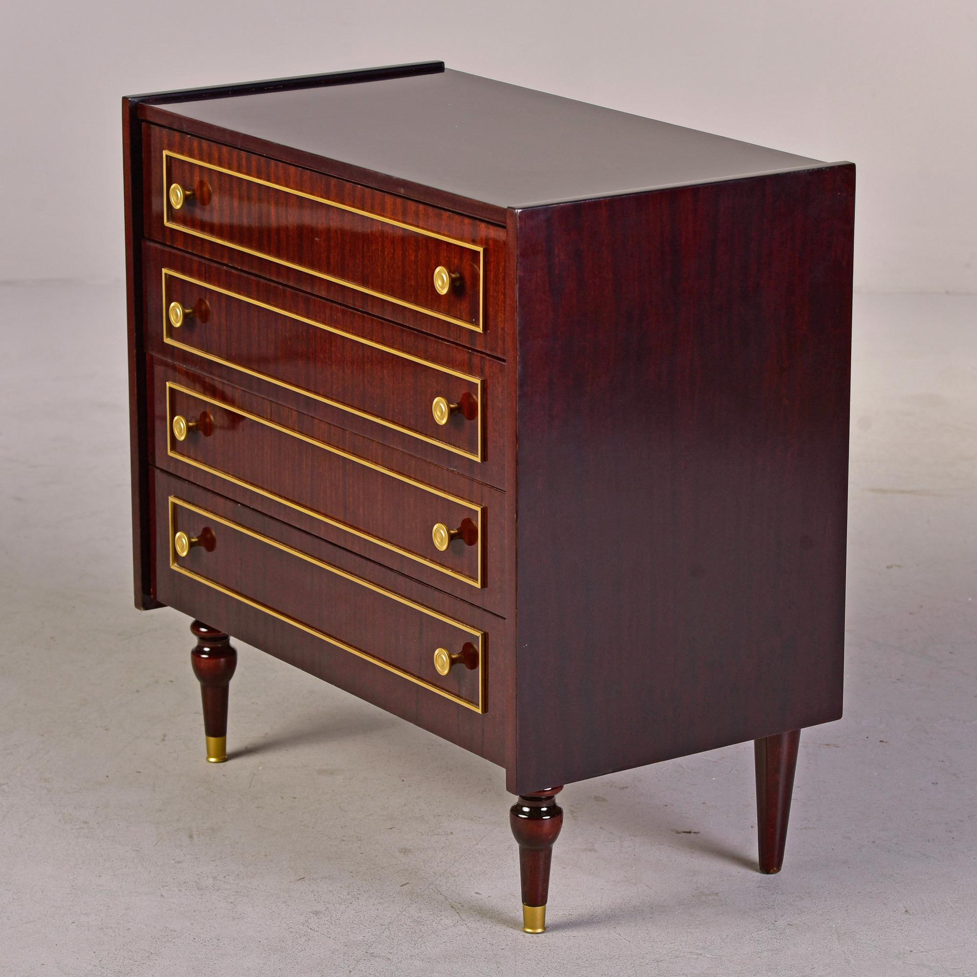 20th Century French Deco Era Four Drawer Mahogany Chest For Sale