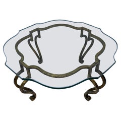 French Deco Gilded Iron Coffee Table Maison Ramsey