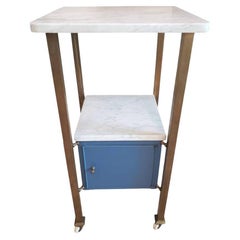 Antique French Deco Industrial Moderne Side Table