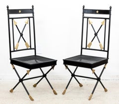 Table et quatre chaises en fer de style Art déco français