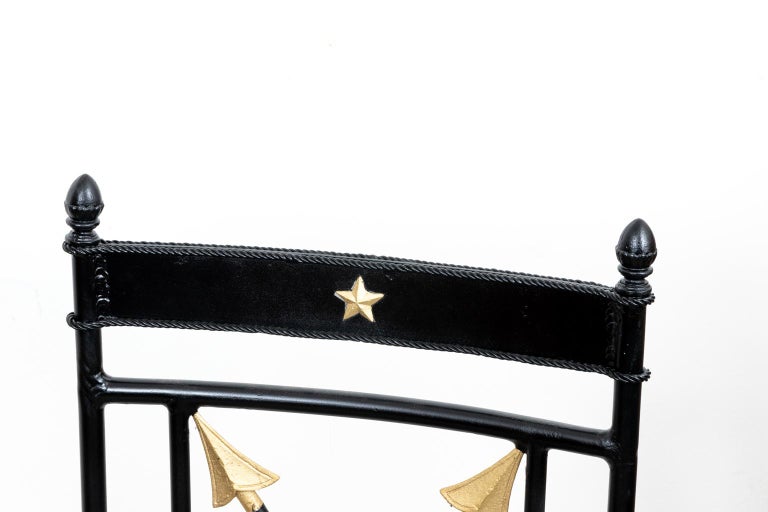 French Deco Iron Table and Four Chairs For Sale at 1stDibs