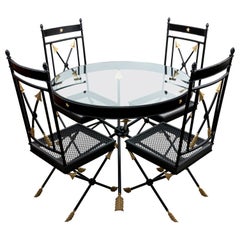 Table et quatre chaises en fer de style Art déco français