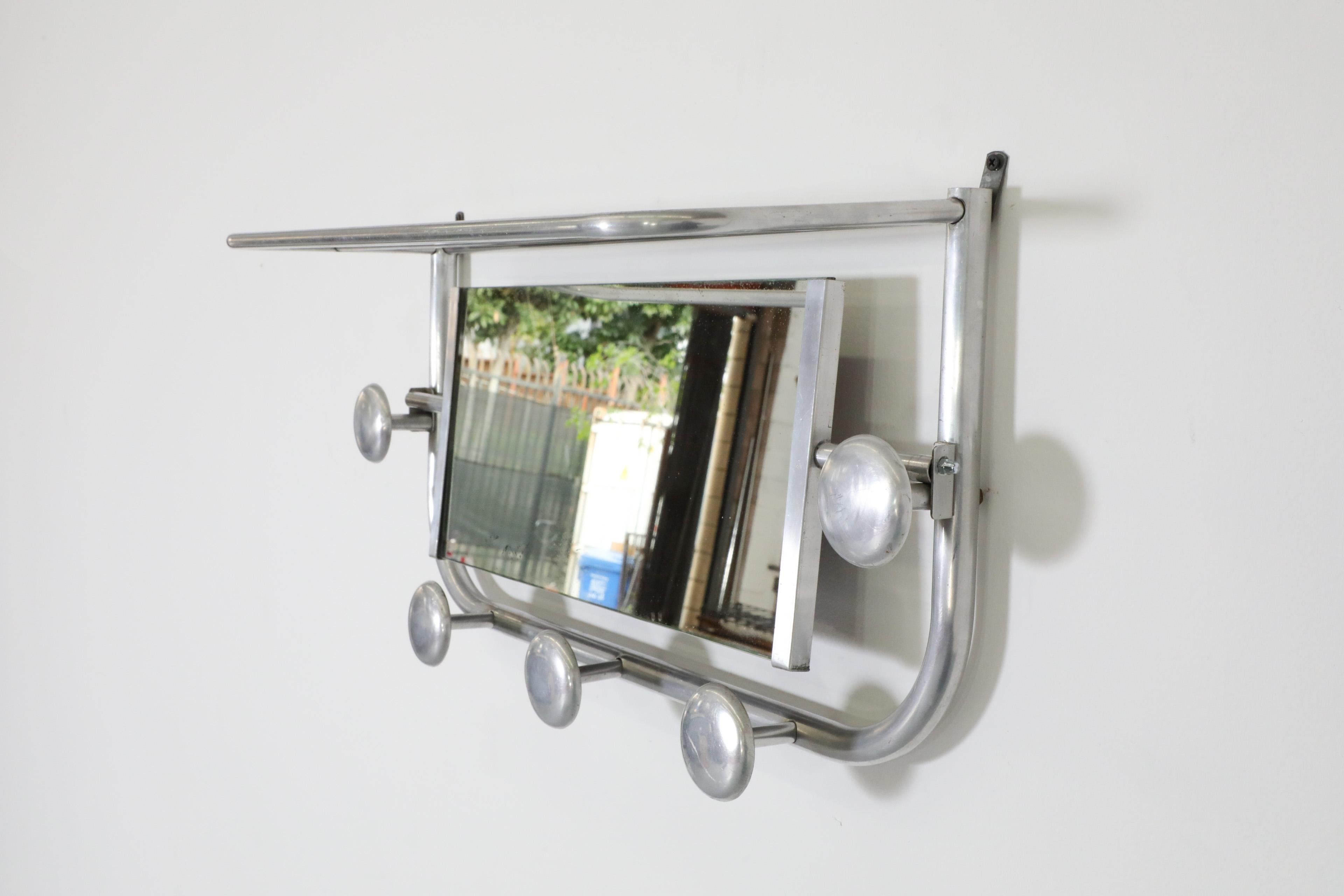 French Deco Mid-Century Aluminum Coat Rack attributed to Roger Feraud For Sale 6