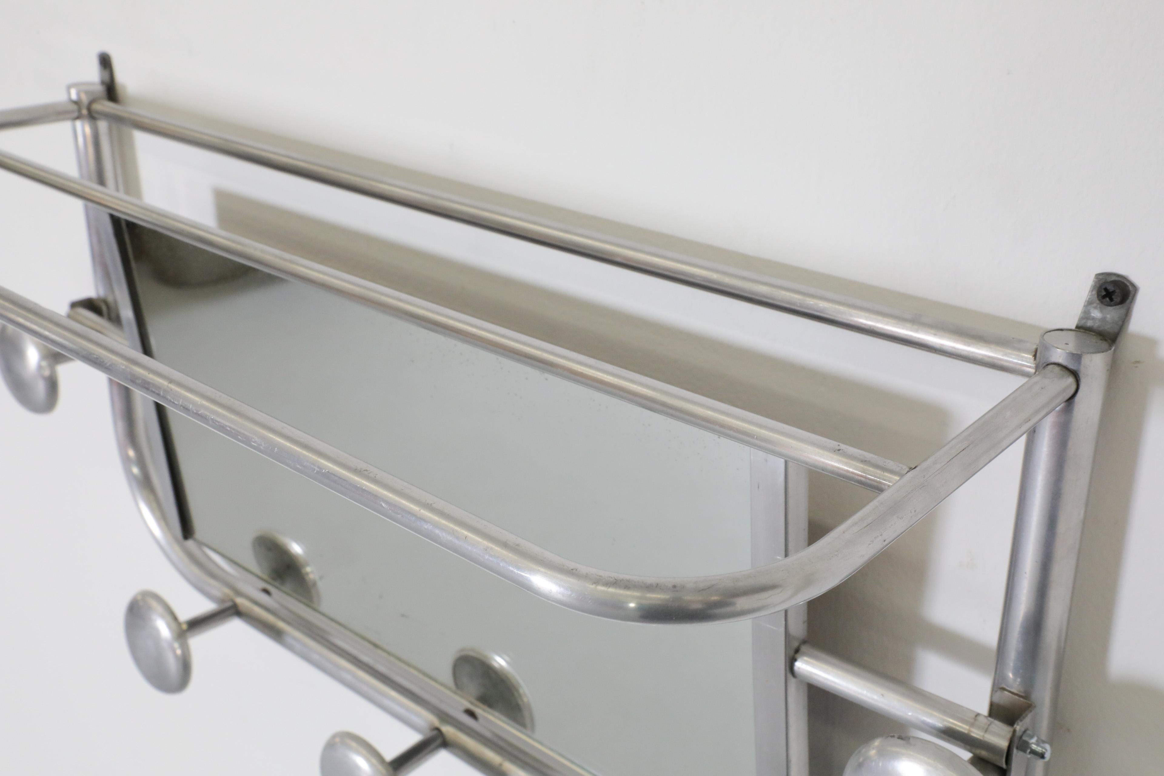 Mid-20th Century French Deco Mid-Century Aluminum Coat Rack attributed to Roger Feraud For Sale