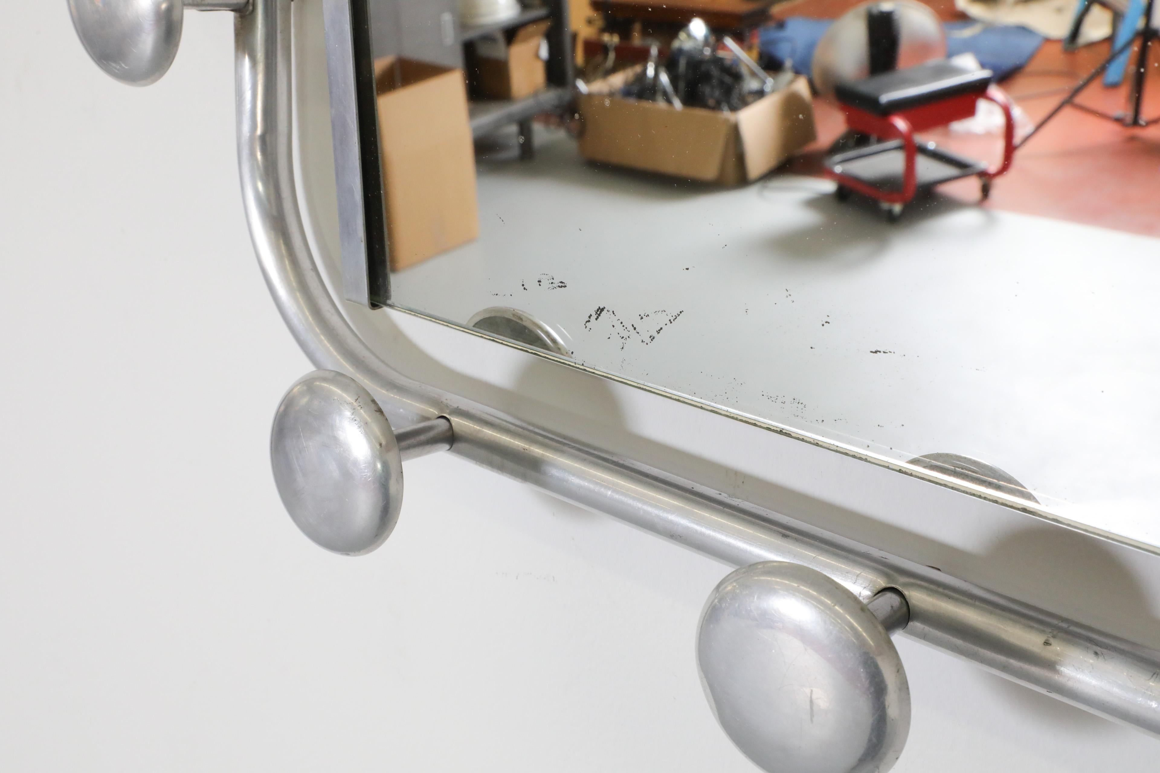 French Deco Mid-Century Aluminum Coat Rack attributed to Roger Feraud For Sale 1