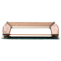 French Deco Peach Mirror Vanity Tray