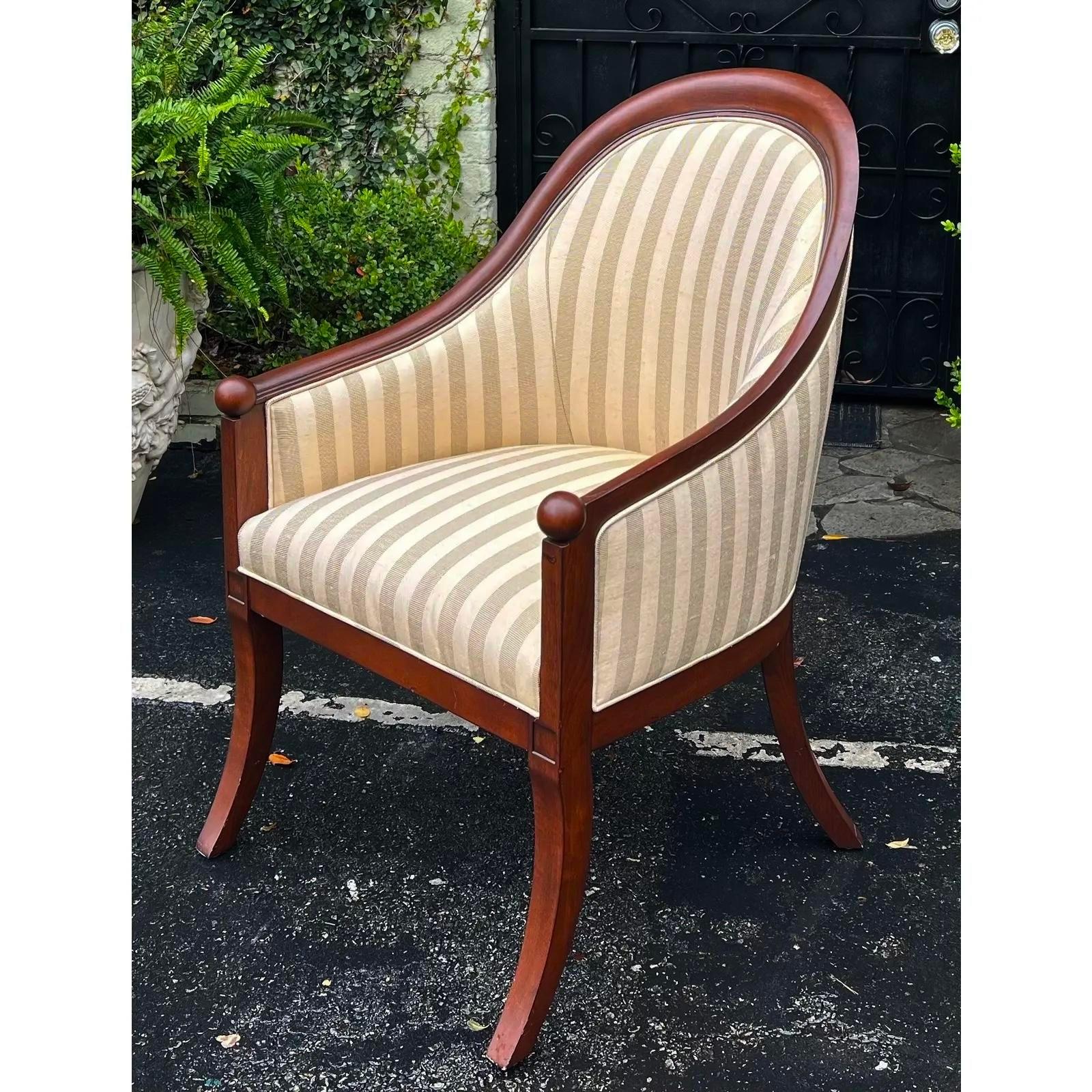 French Deco rose tarlow melrose house montpelier barrel club chair.