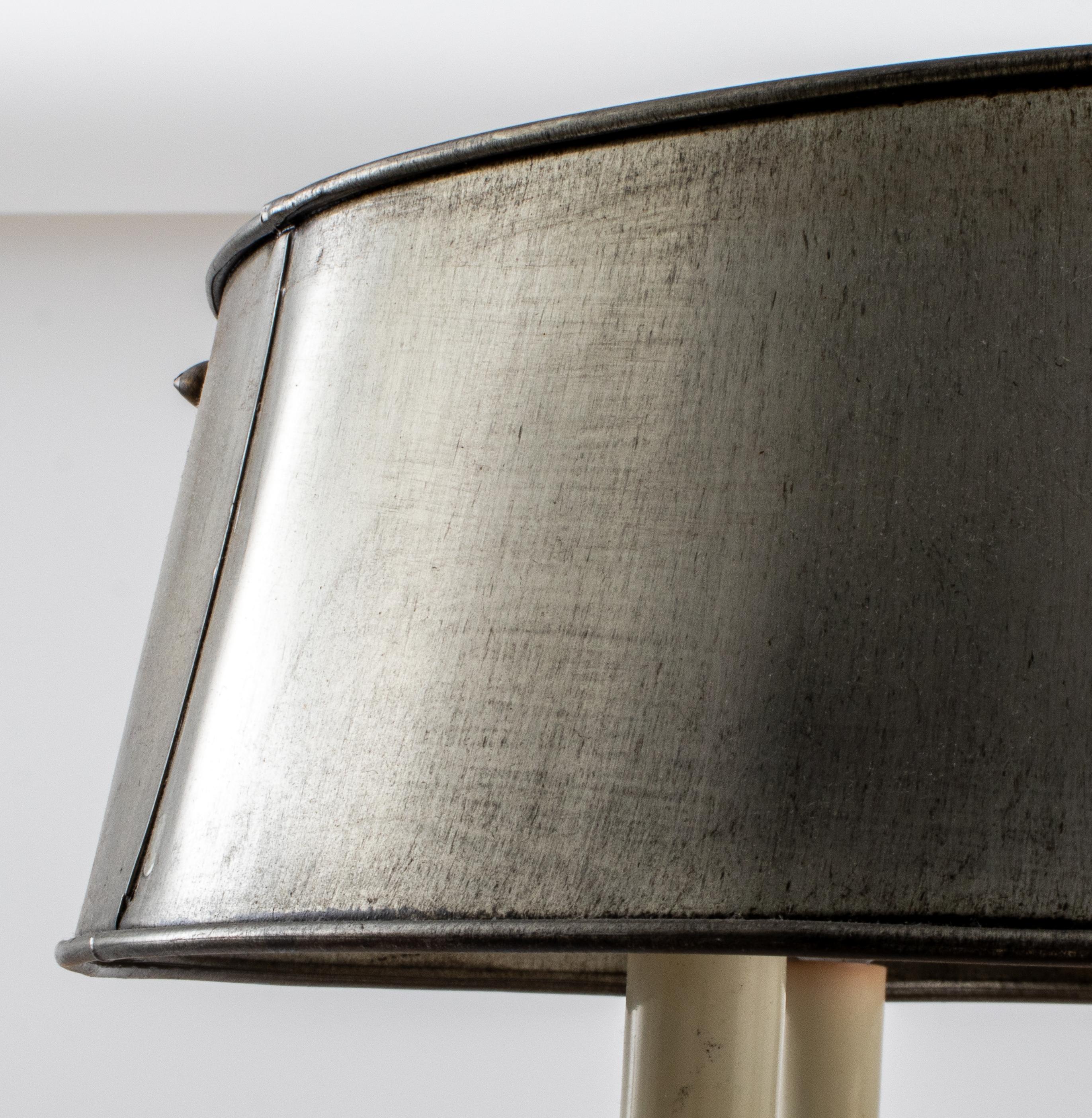 French Deco Steel & Brass Bouillotte Chandelier 1