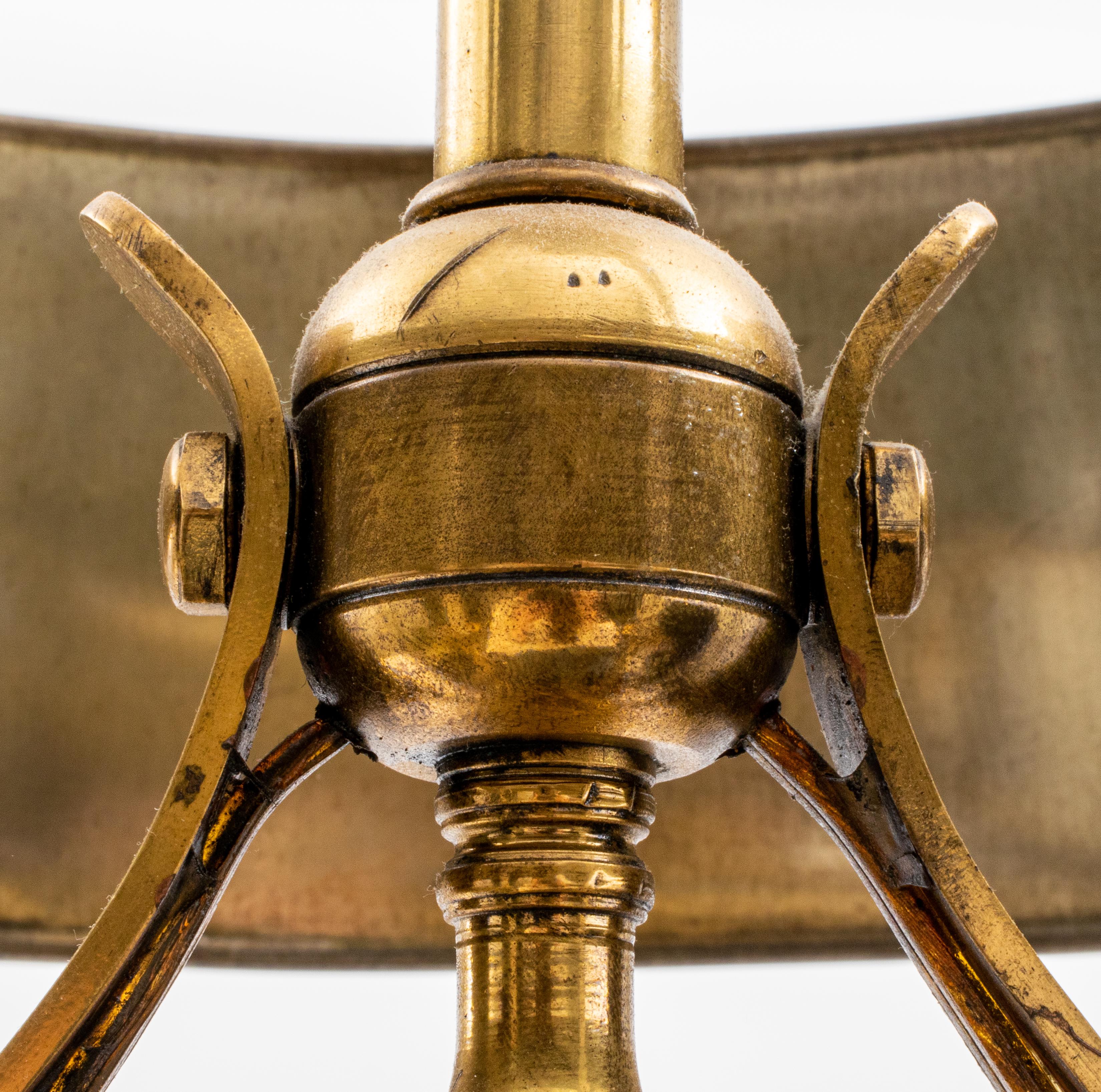 French Deco Steel & Brass Bouillotte Chandelier 4