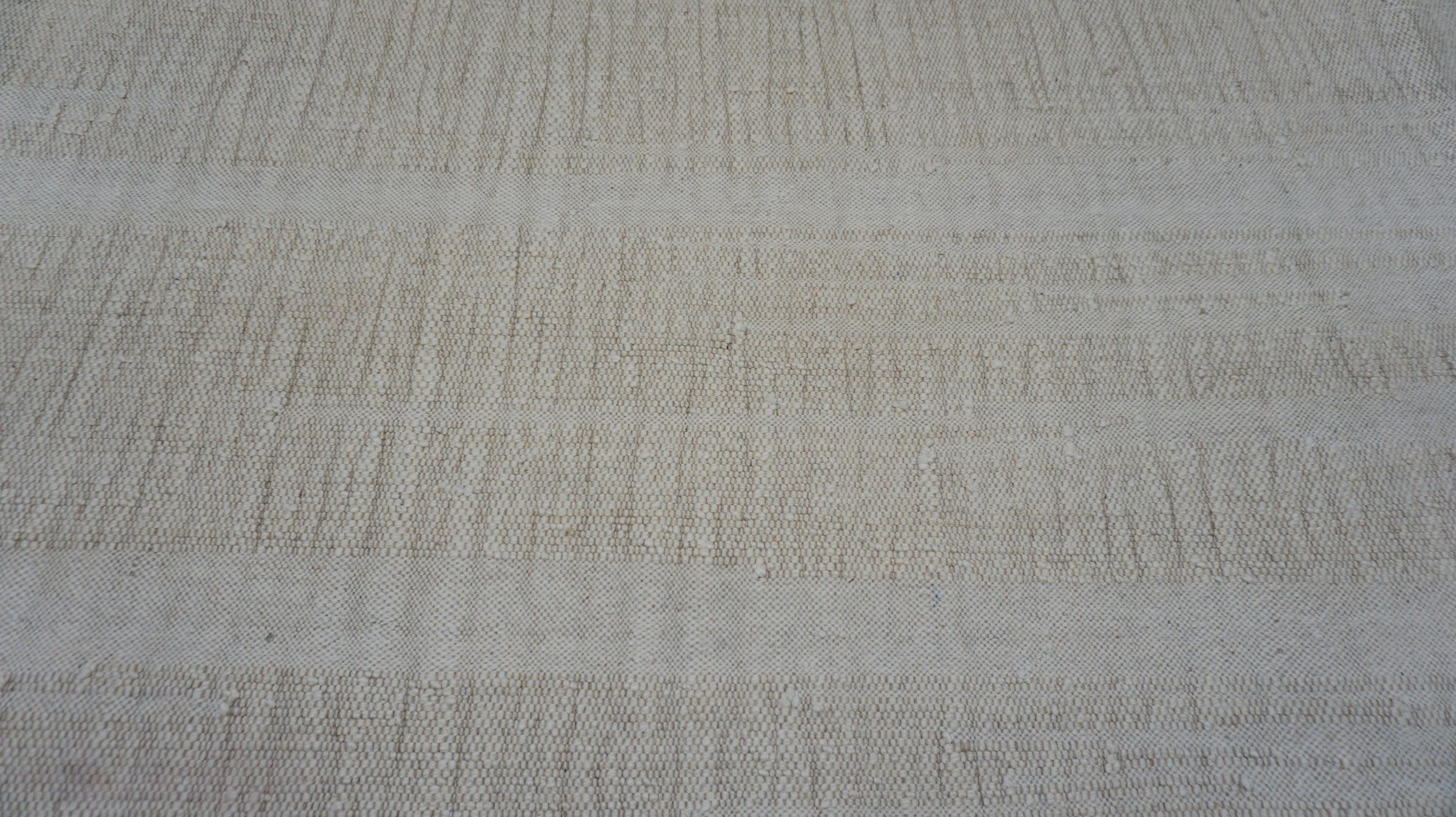 Linear gemusterter Wollkilim im französischen Deko-Stil 10'1''x14' (Moderne der Mitte des Jahrhunderts) im Angebot