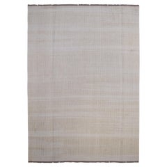 Kilim di lana a motivi lineari in stile French Deco 10'1''x14'