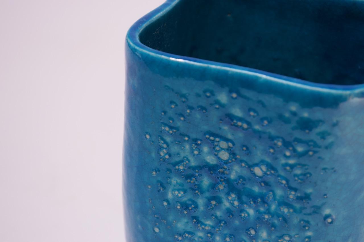Vaso Deco francese in ceramica turchese 
