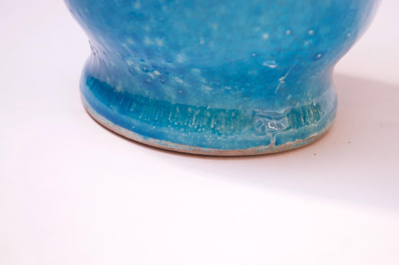 Vaso Deco francese in ceramica turchese 