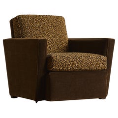 French Deco Two Tone Leopard Club Chair