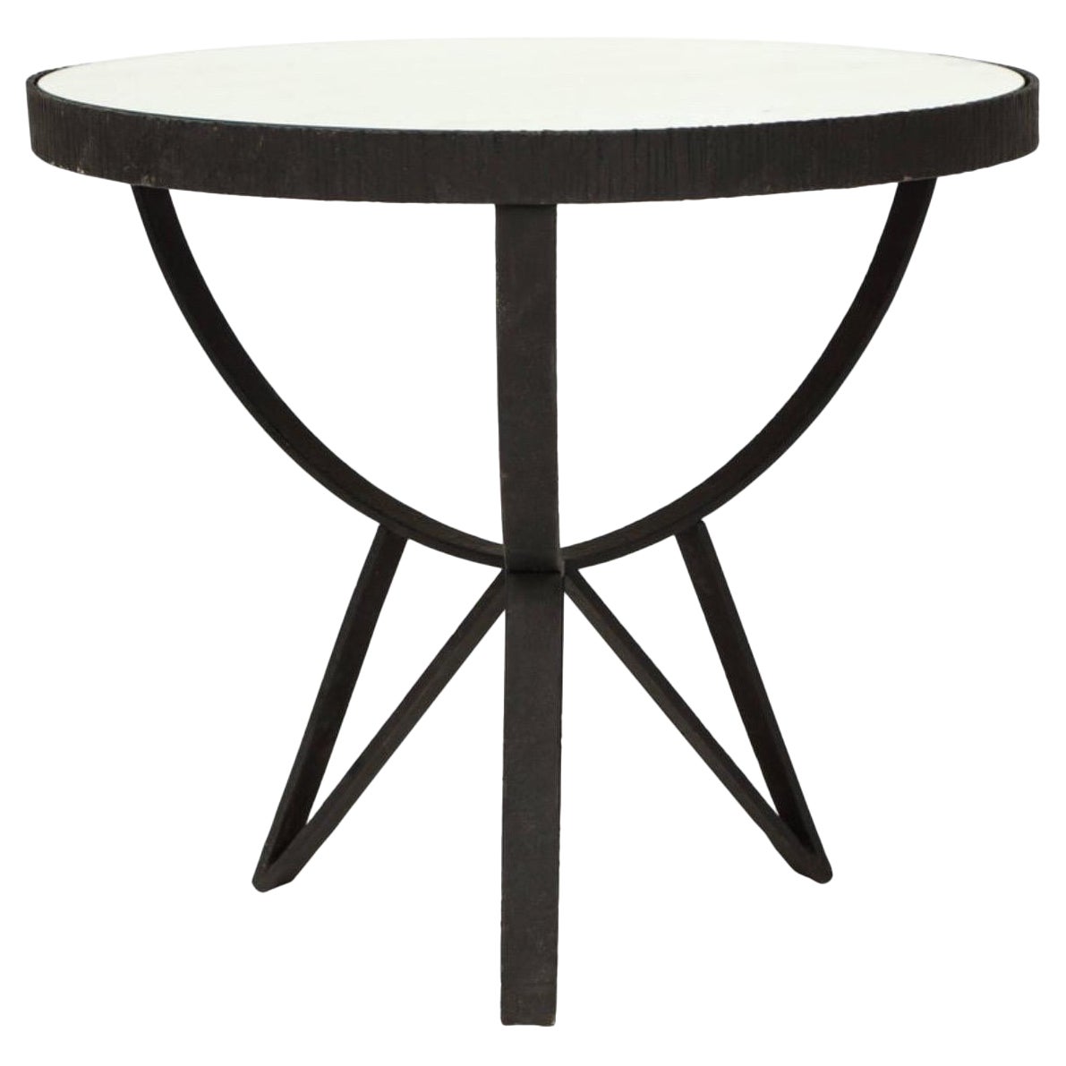 Table d'appoint déco française Gueirdon avec plateau en miroir, années 1930, 1940