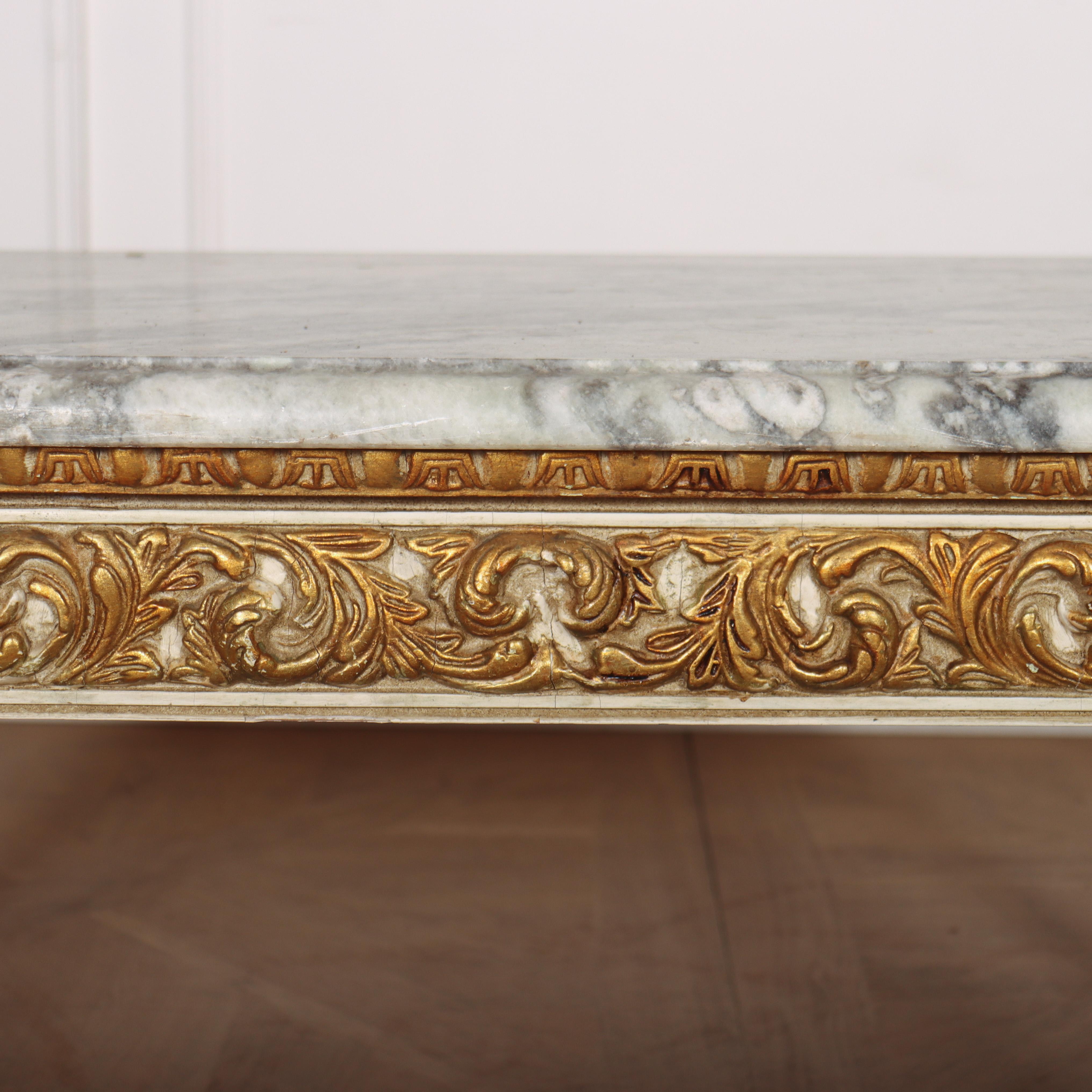 French Decorated Marble Topped Coffee Table For Sale 6