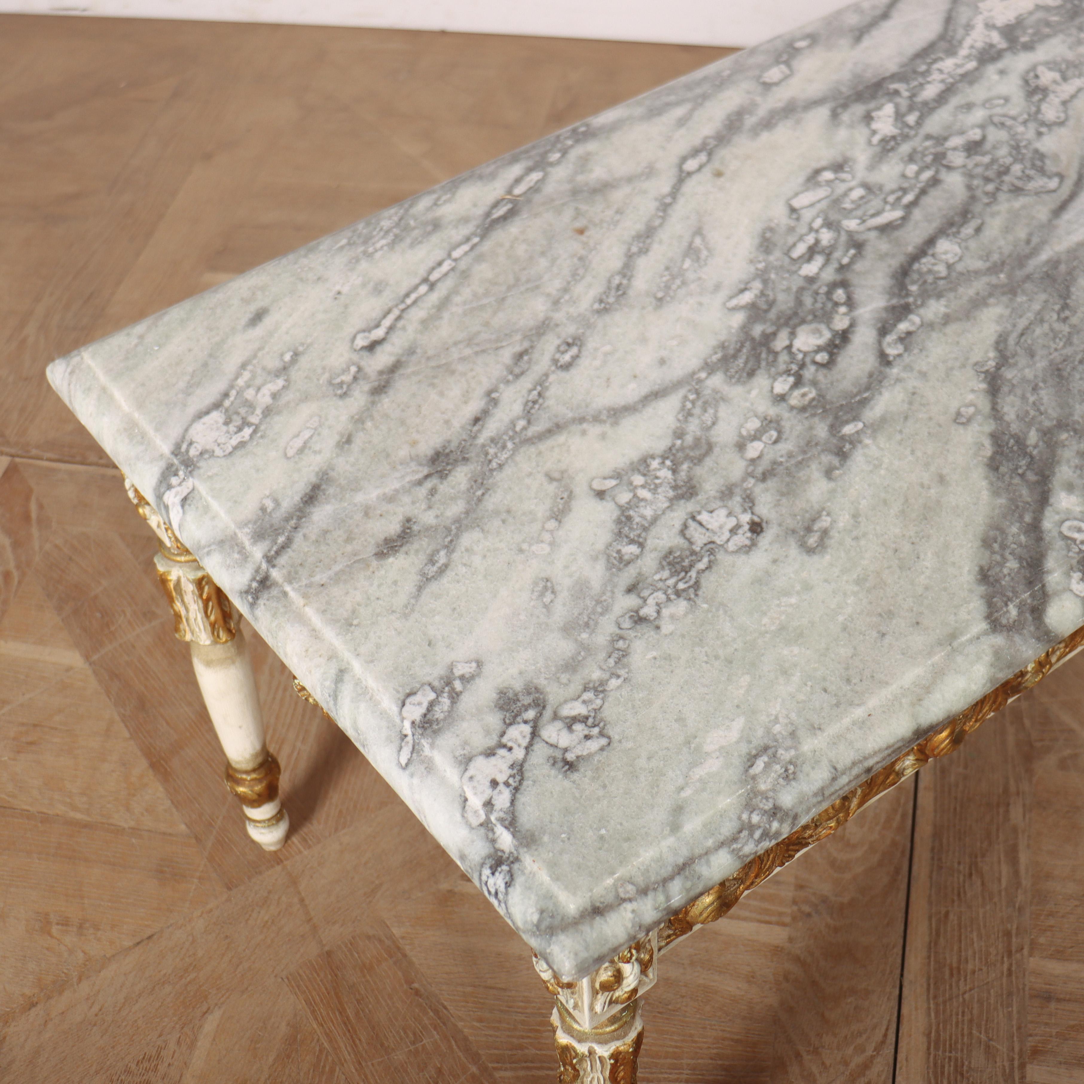 French Decorated Marble Topped Coffee Table For Sale 2