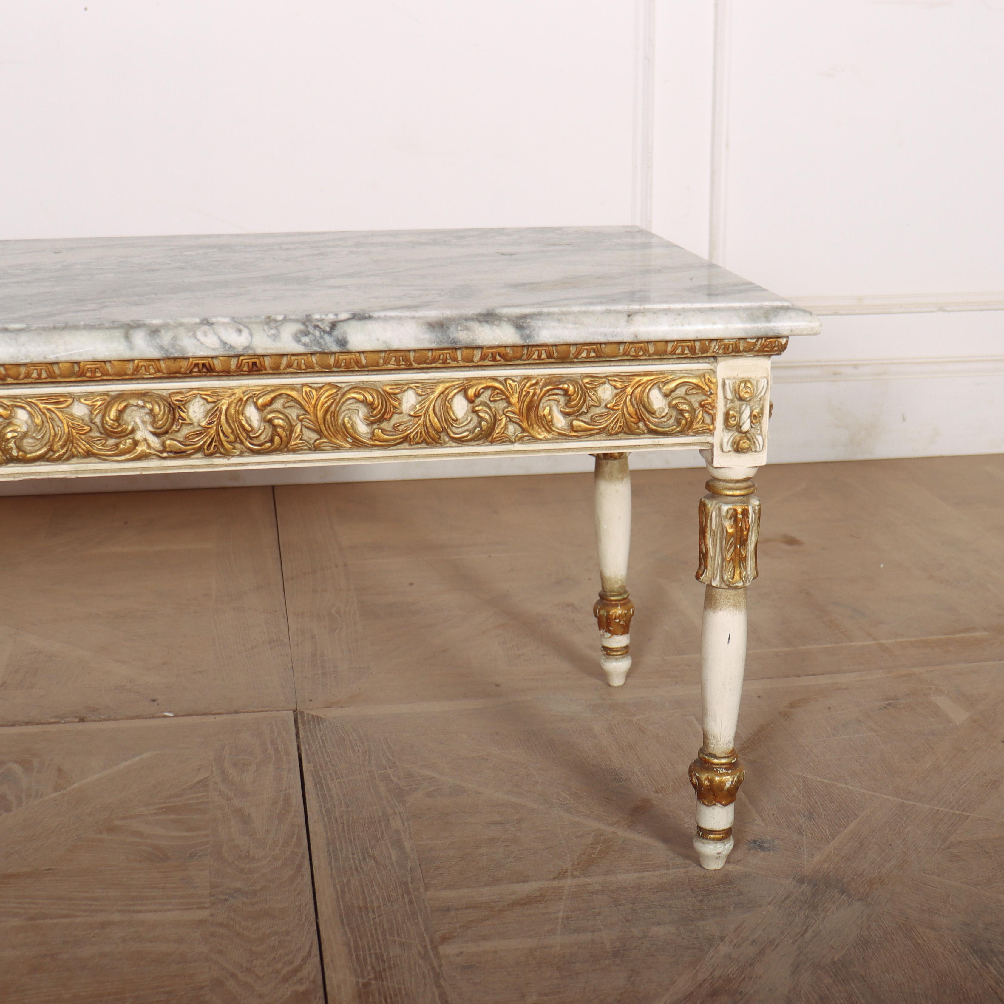 French Decorated Marble Topped Coffee Table For Sale 5