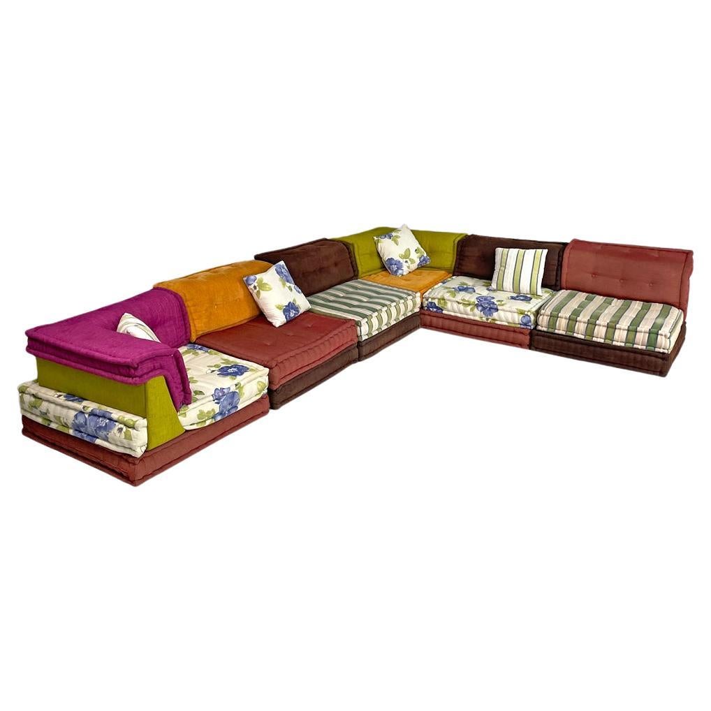 French decorated modular sofa Mah Jong by Hans Hopfer for Roche Bobois, 2000s