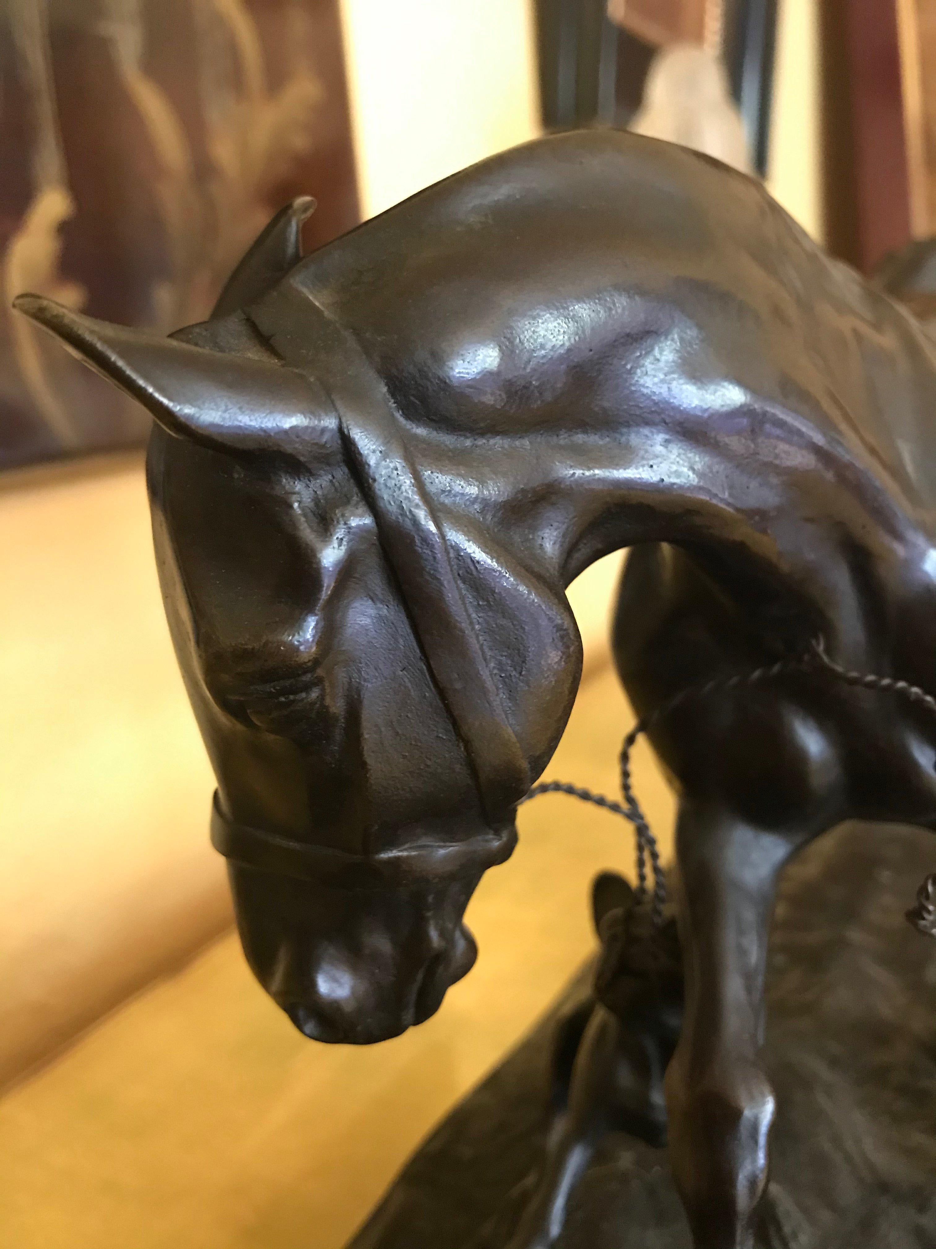 Art Nouveau french decorative animal bronze sculpture 