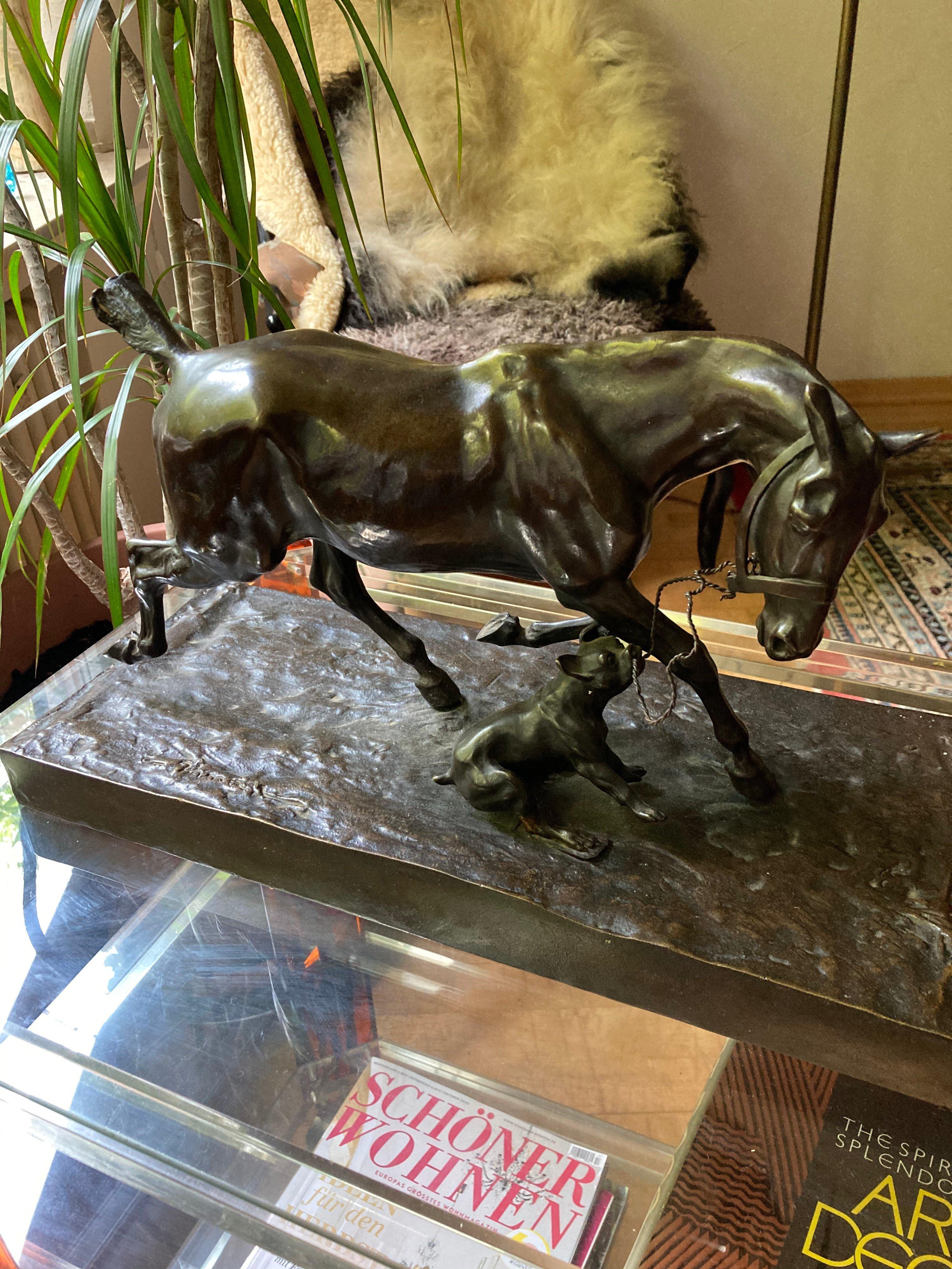 French Decorative Animal Bronze Sculpure 