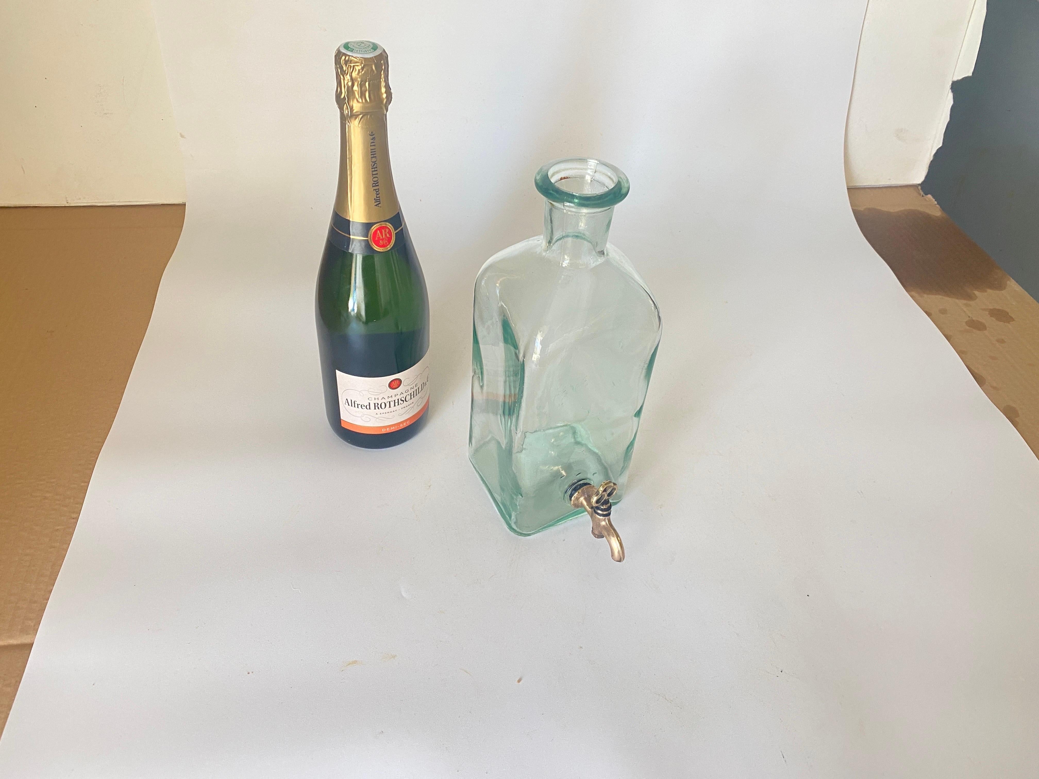 French Decorative Bottle with a Brass Faucet, 1930s In Good Condition For Sale In Auribeau sur Siagne, FR