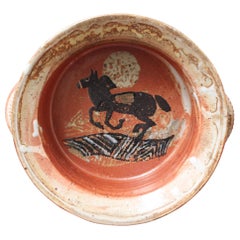 Vintage French Decorative Ceramic Bowl with Horse Motif 'circa 1950s'