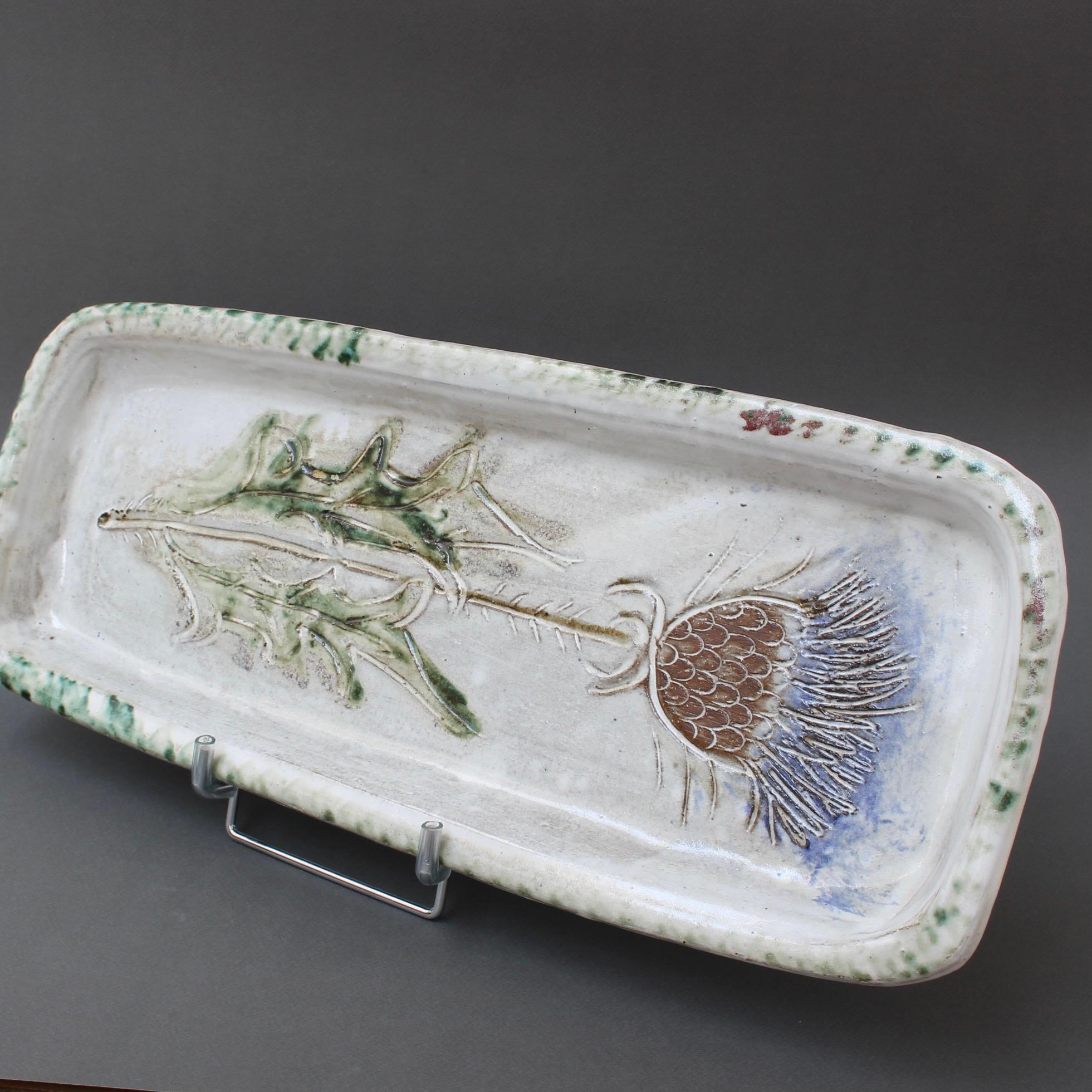 Mid-Century Modern French Decorative Ceramic Tray by Albert Thiry 'circa 1960s' For Sale