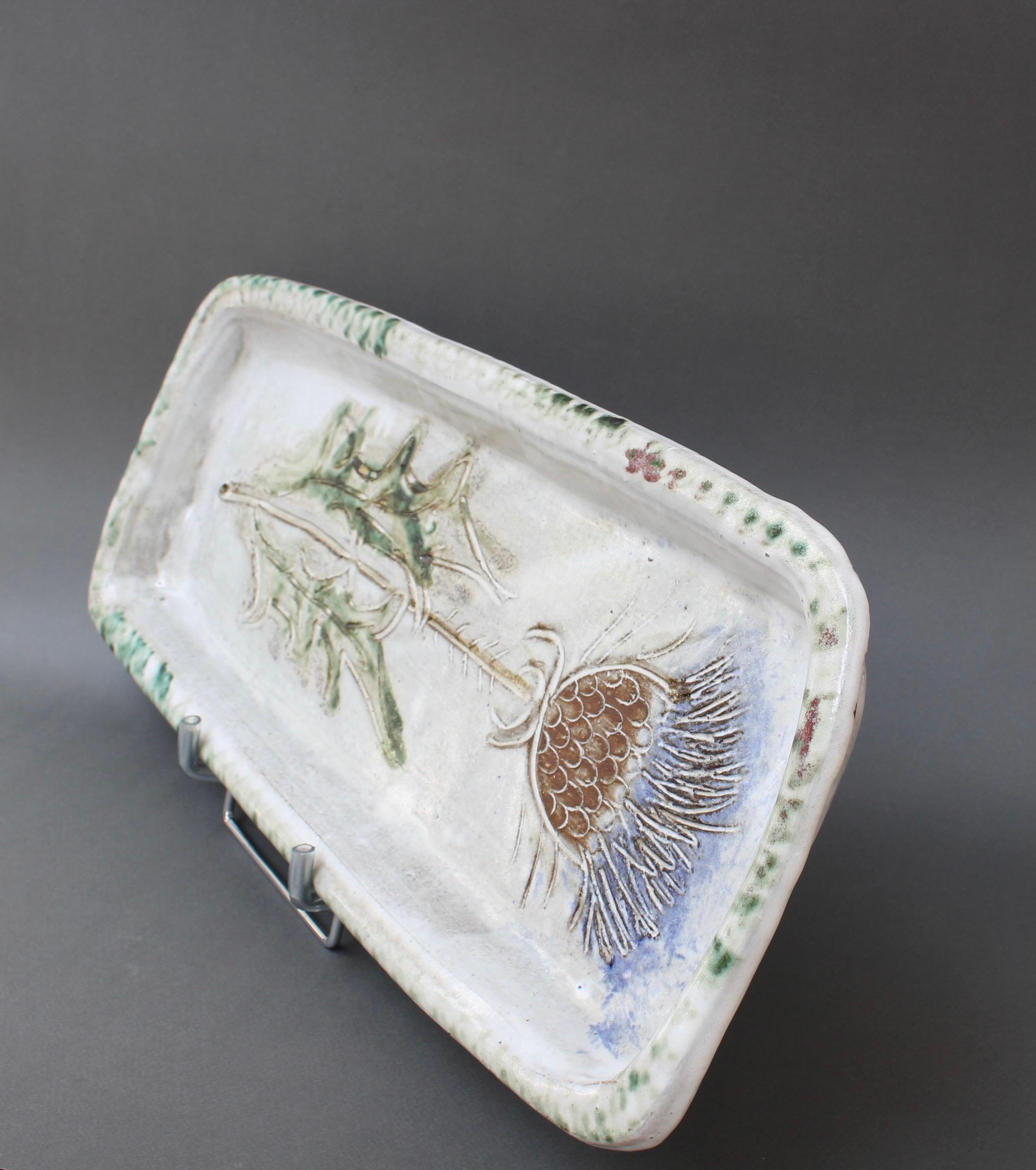 French Decorative Ceramic Tray by Albert Thiry 'circa 1960s' In Good Condition For Sale In London, GB