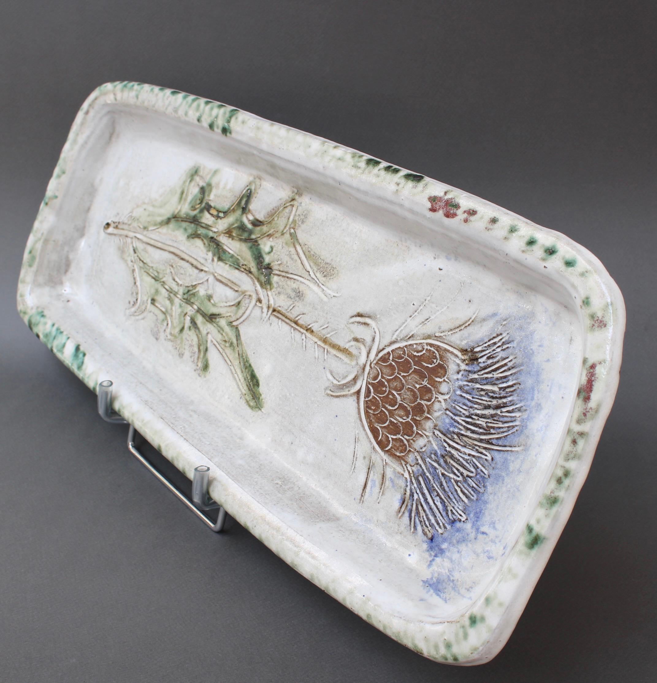 Bandeja de cerámica decorativa francesa de Albert Thiry 'circa años 60' mediados del siglo XX en venta