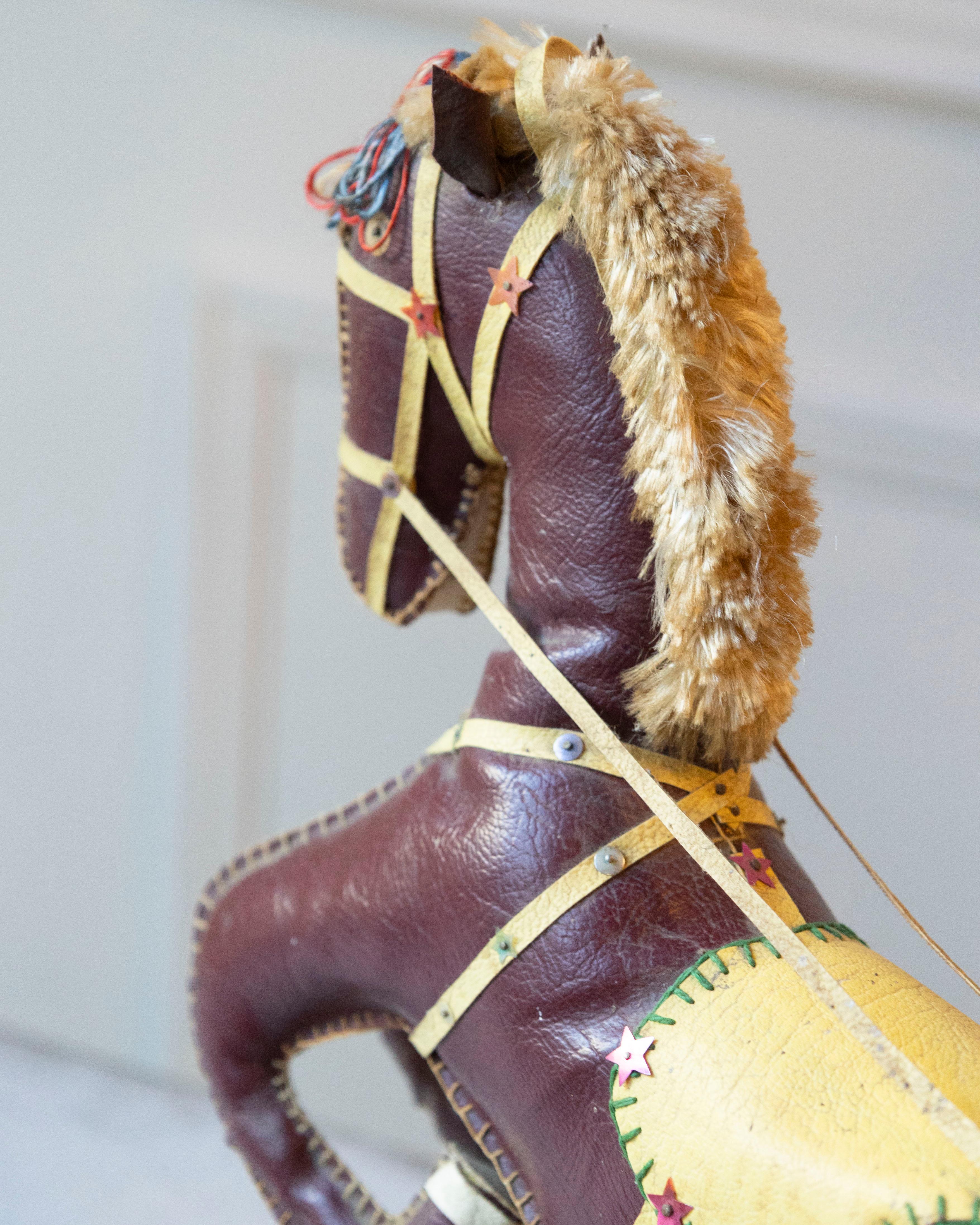 French Decorative Horse in Moleskin with Saddle and Harness, 20th Century For Sale 8