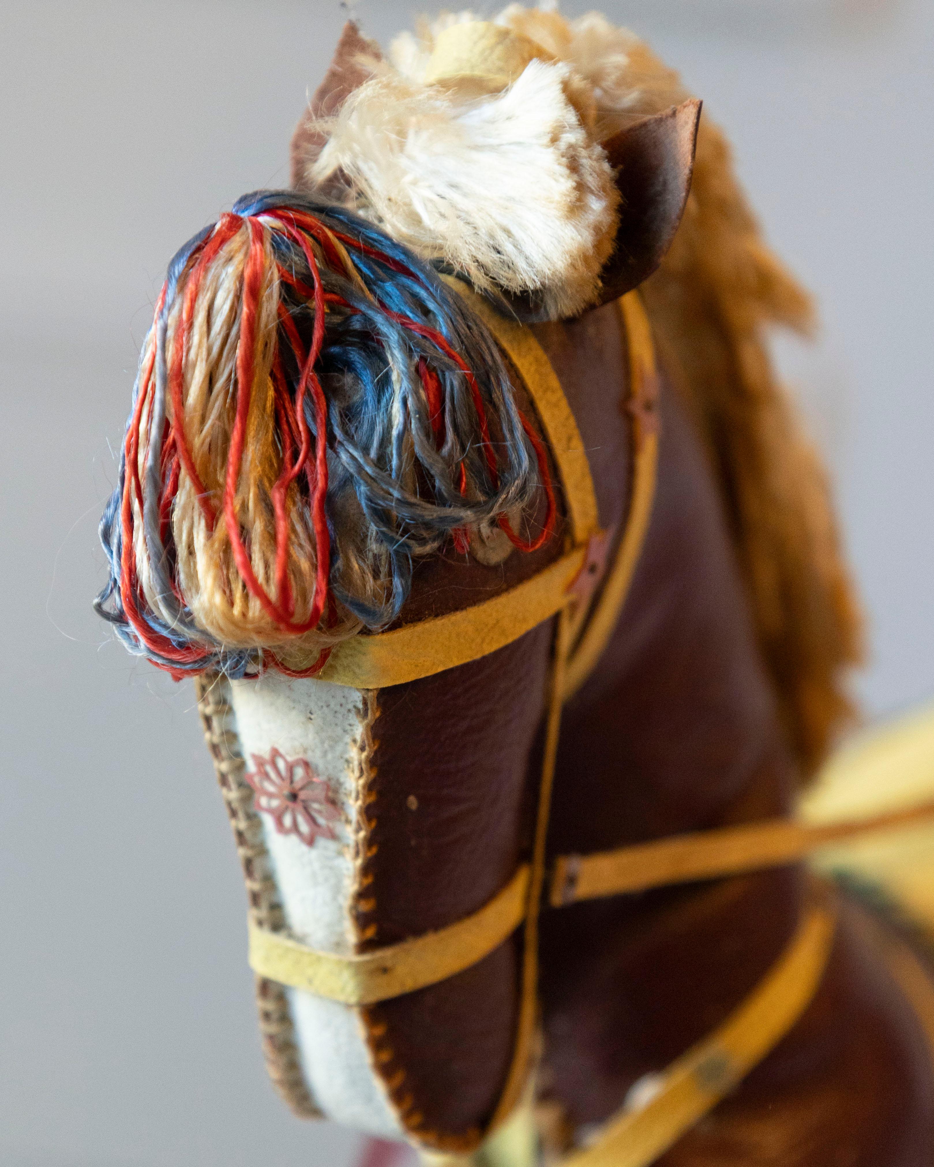 French Decorative Horse in Moleskin with Saddle and Harness, 20th Century For Sale 9